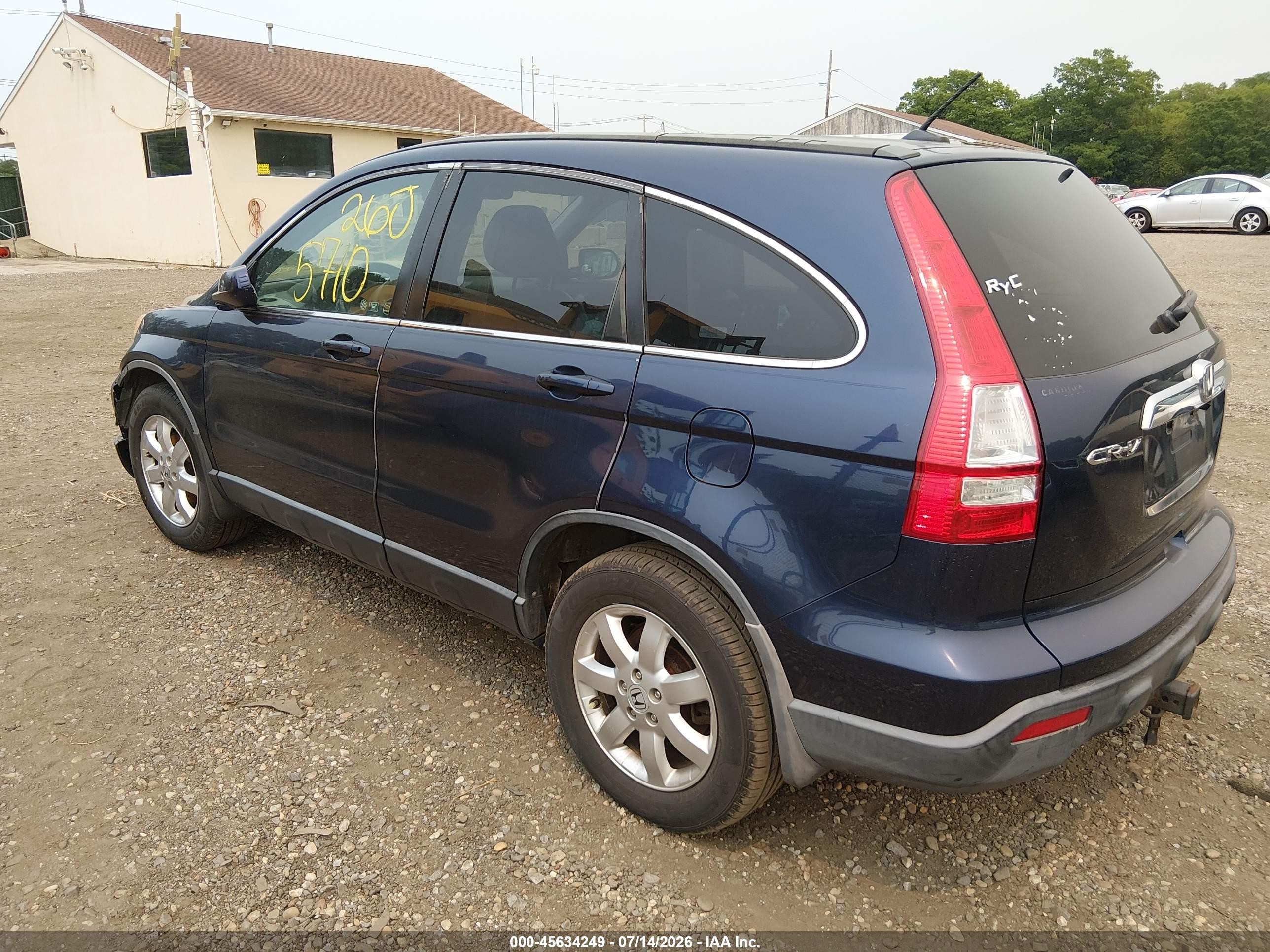 2008 Honda Cr-v Ex-l Blue vin: JHLRE48778C021510