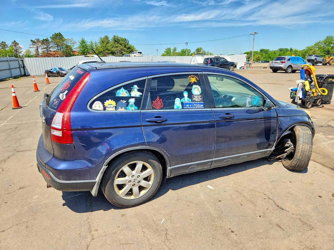 2007 Honda Cr-v Exl Blue vin: JHLRE48787C053638