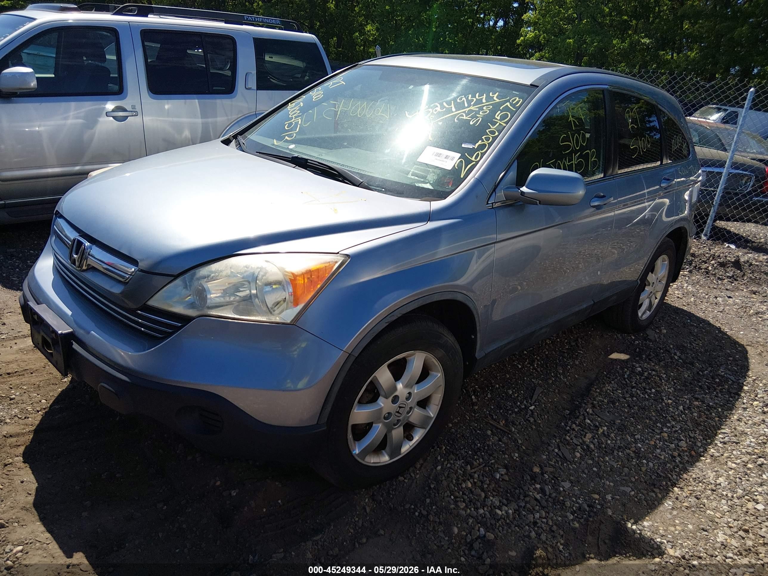 2007 Honda Cr-v Ex-l Blue vin: JHLRE48787C076398