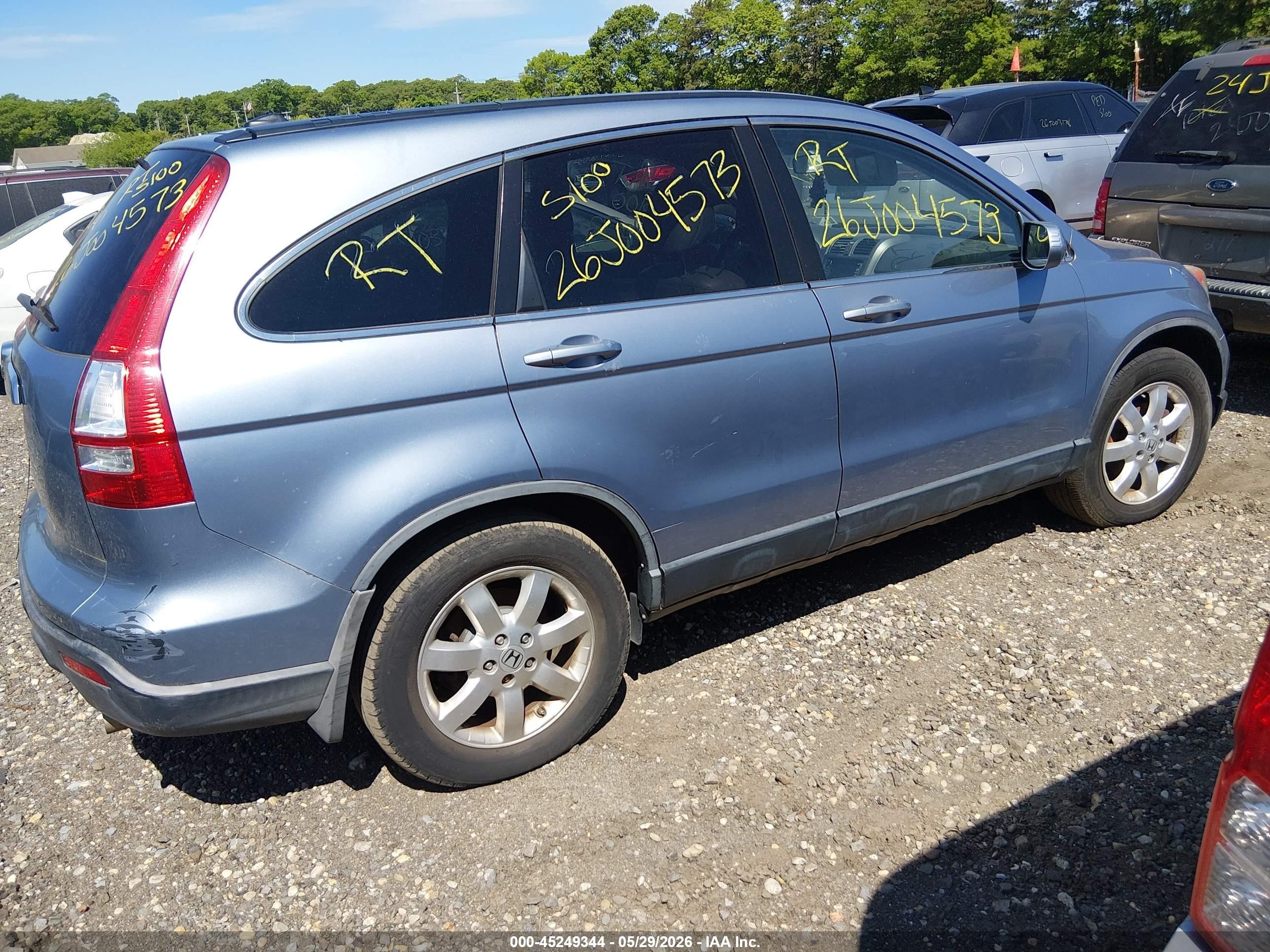 2007 Honda Cr-v Ex-l Blue vin: JHLRE48787C076398
