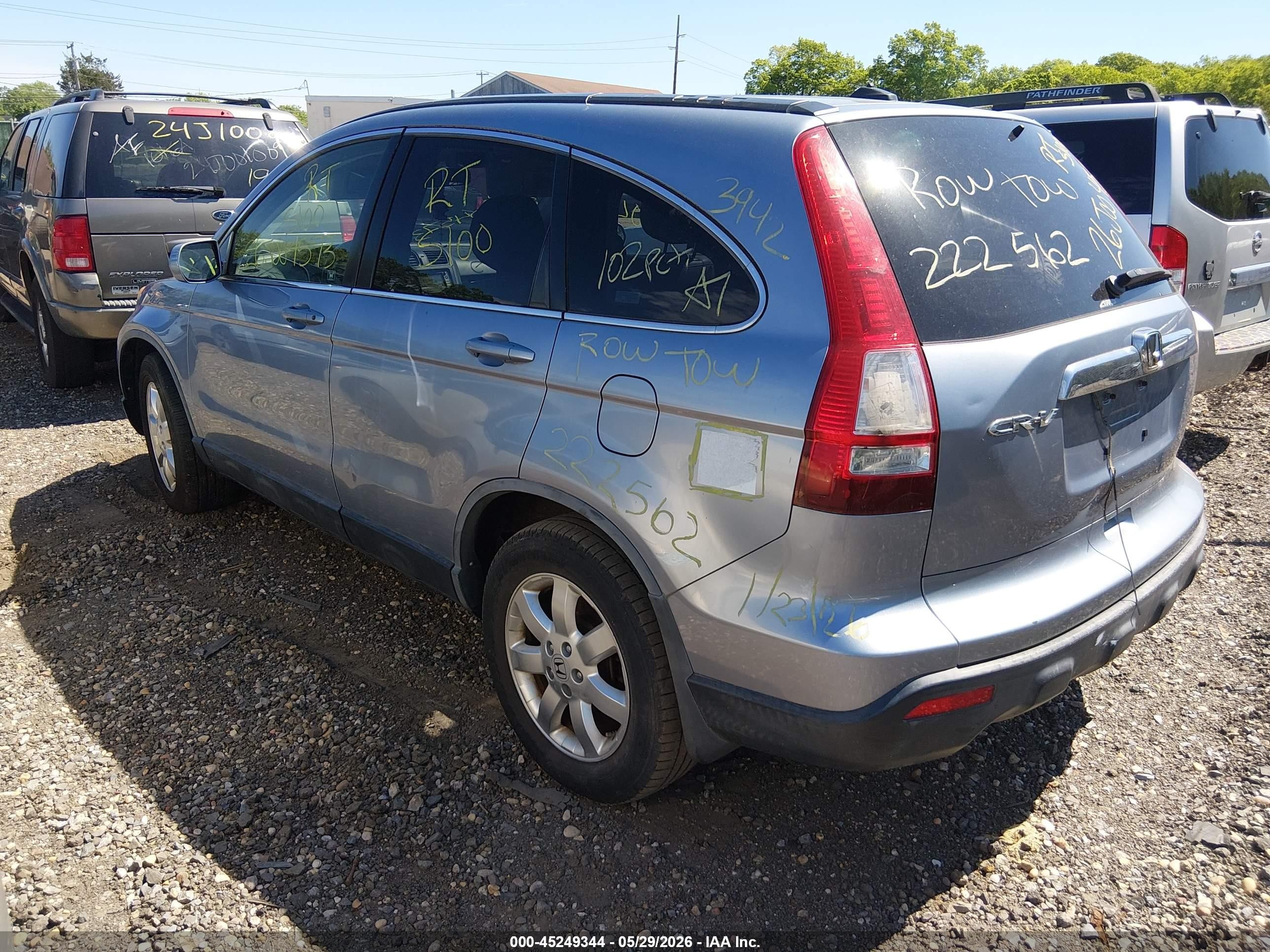 2007 Honda Cr-v Ex-l Blue vin: JHLRE48787C076398