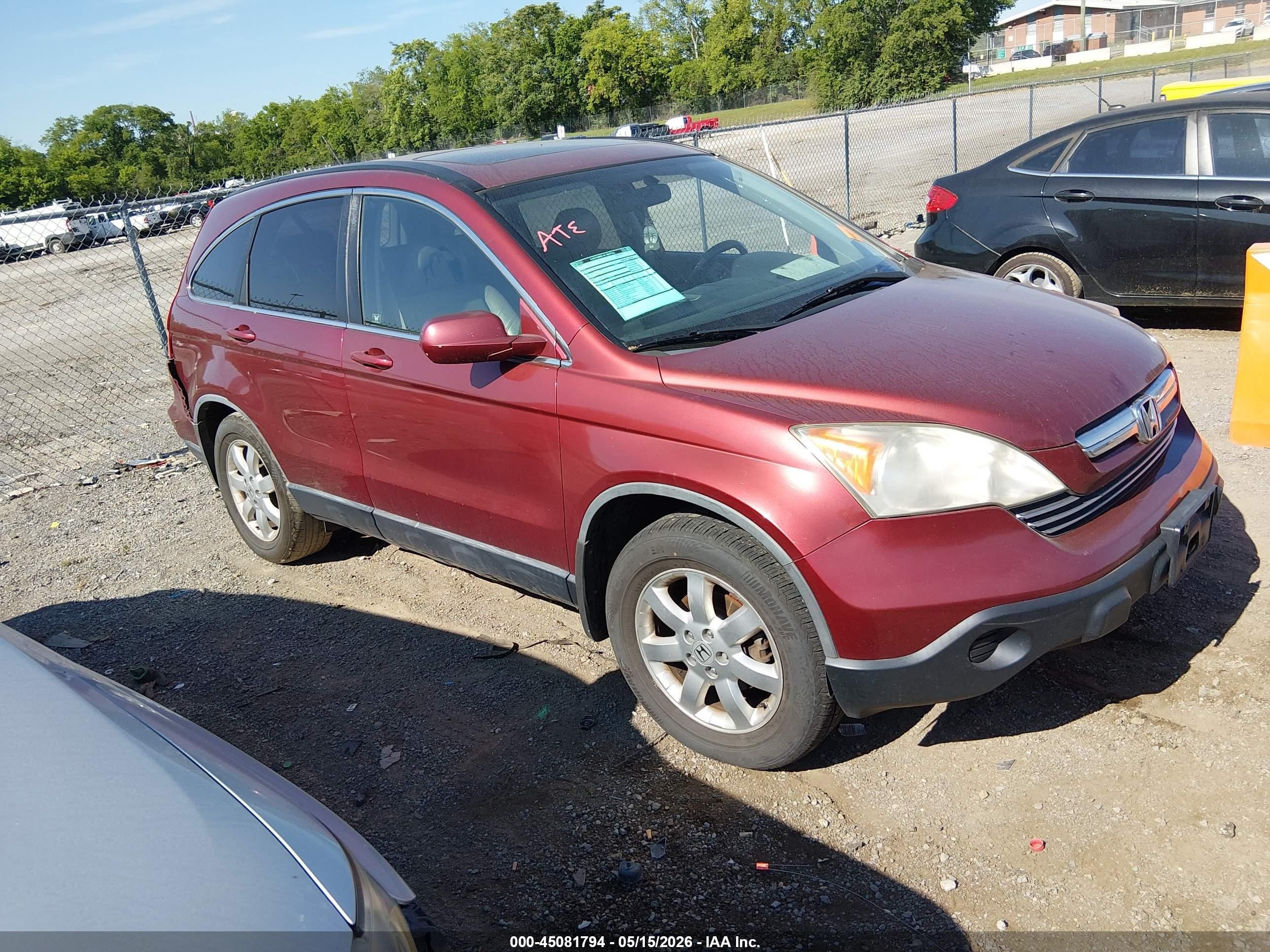 2007 Honda Cr-v Ex-l Burgundy vin: JHLRE48787C078006
