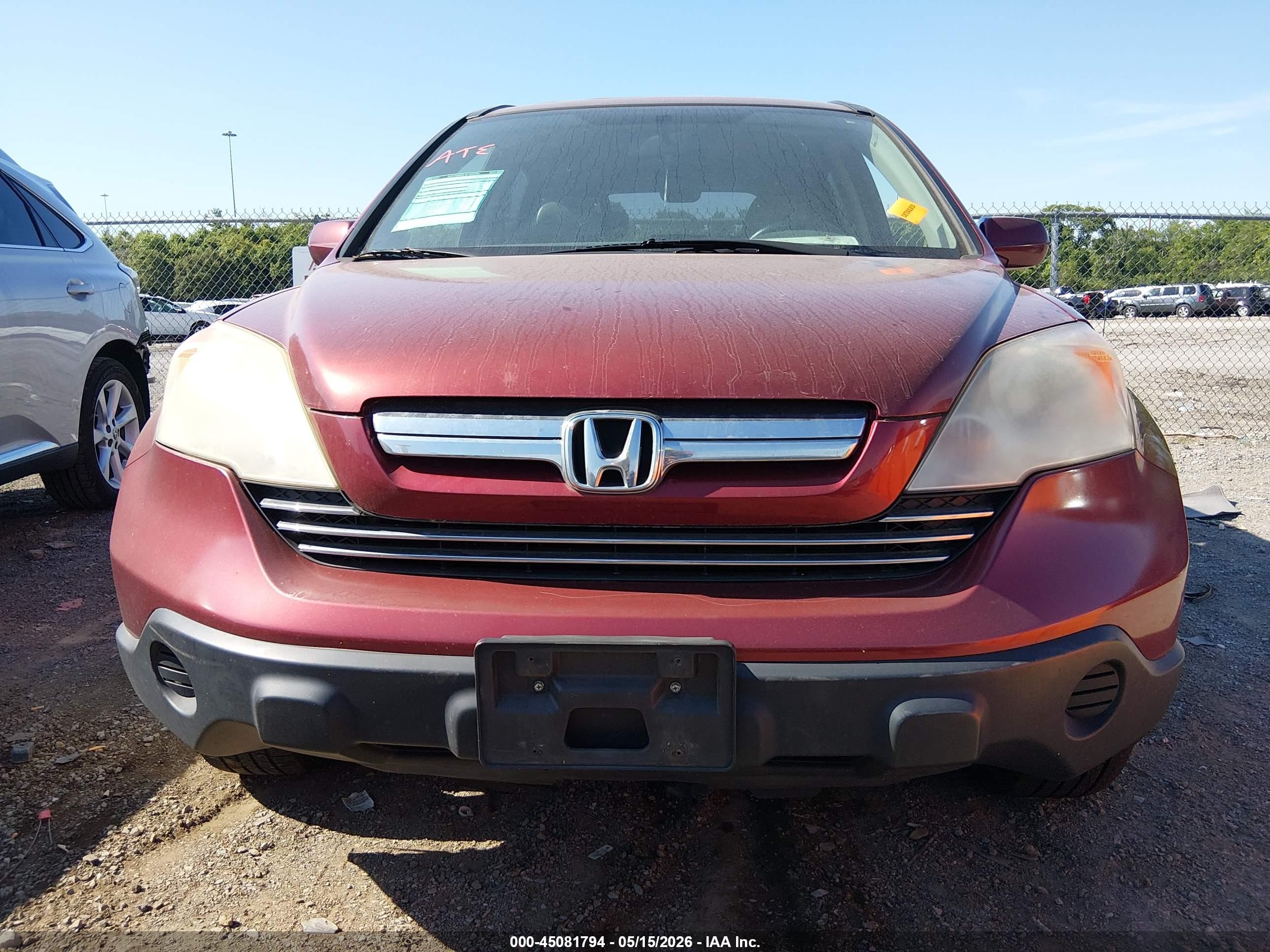 2007 Honda Cr-v Ex-l Burgundy vin: JHLRE48787C078006