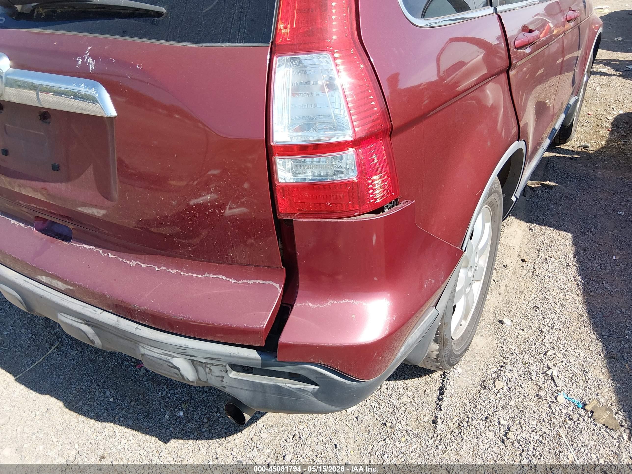 2007 Honda Cr-v Ex-l Burgundy vin: JHLRE48787C078006