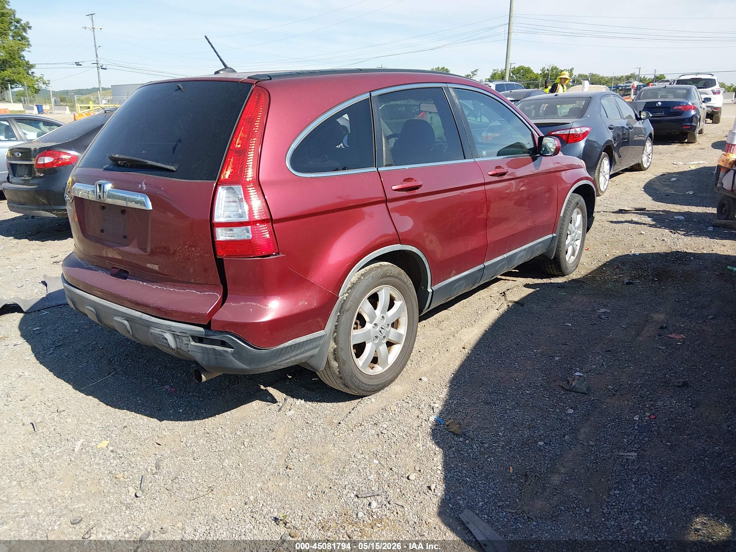 2007 Honda Cr-v Ex-l Burgundy vin: JHLRE48787C078006