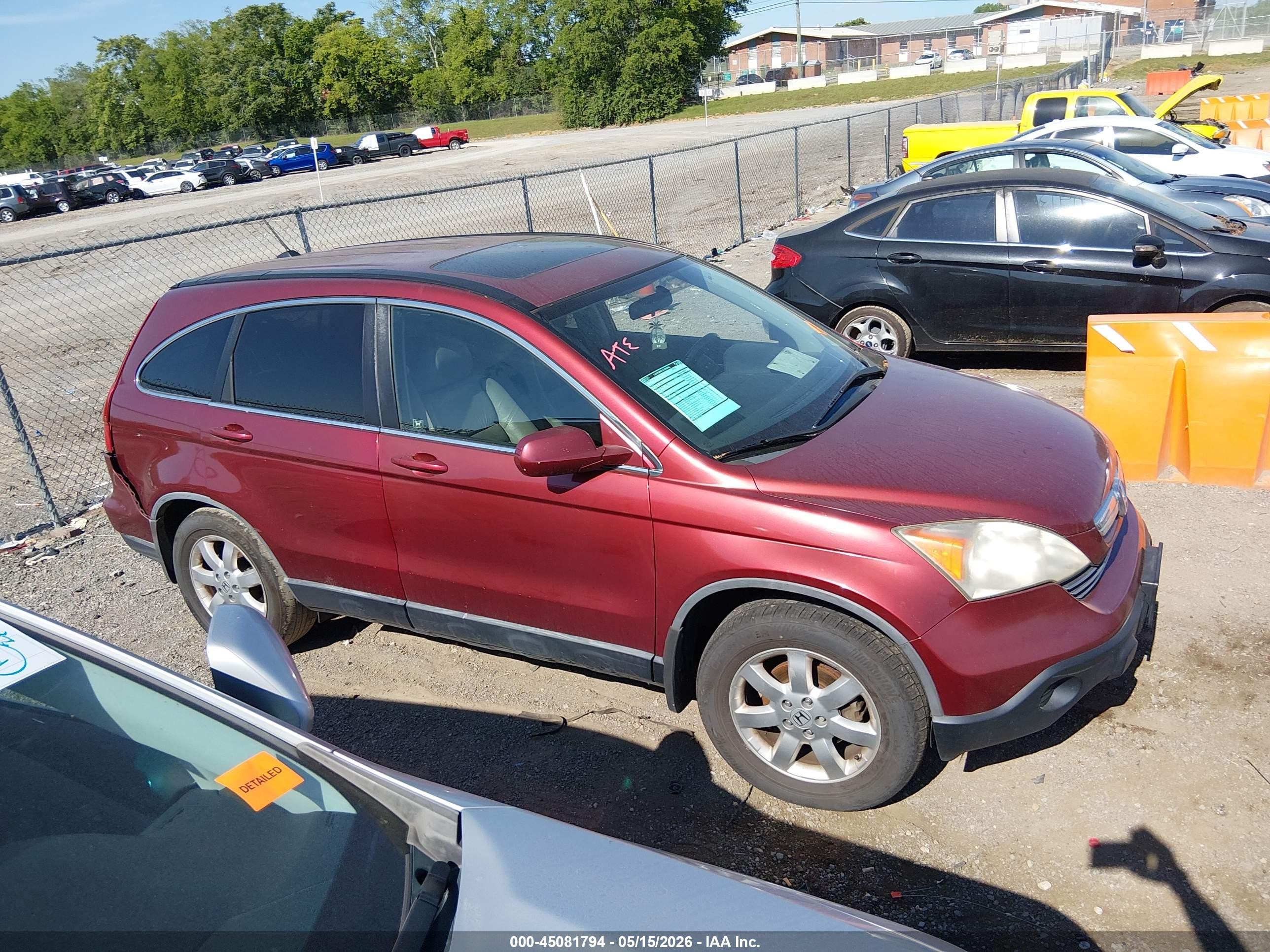 2007 Honda Cr-v Ex-l Burgundy vin: JHLRE48787C078006