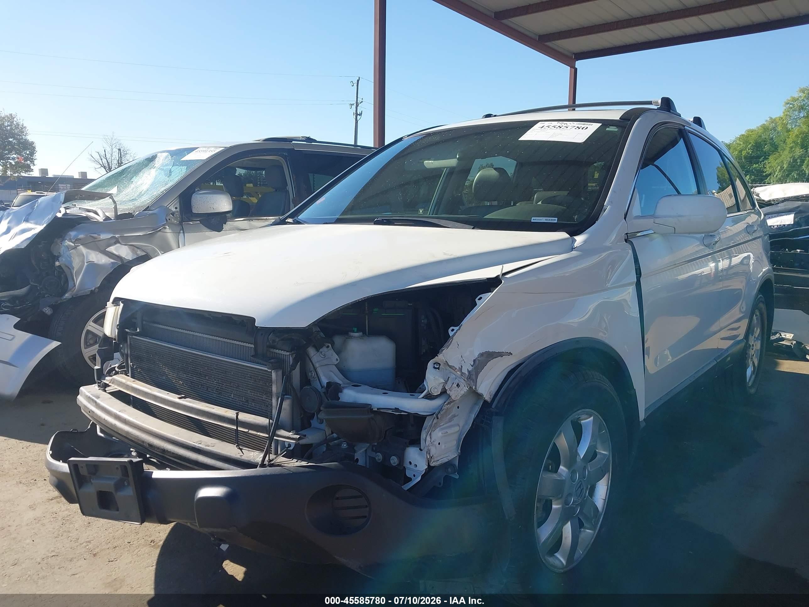 2007 Honda Cr-v Ex-l White vin: JHLRE48787C089684