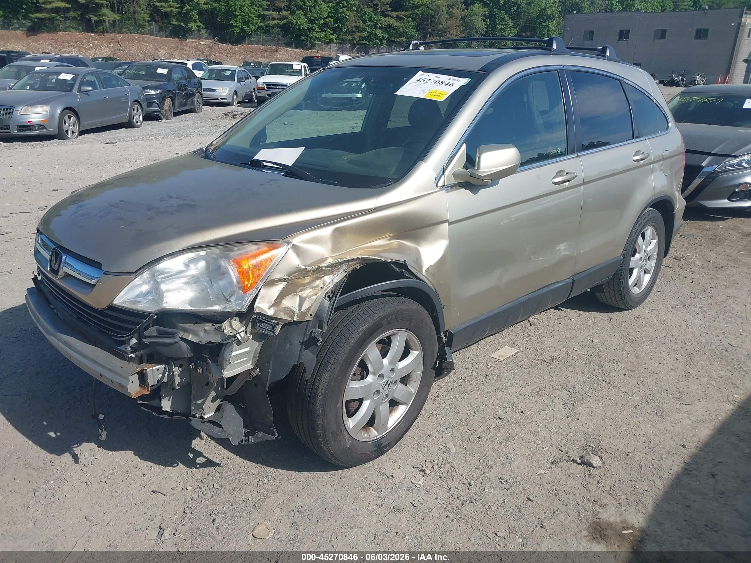 2007 Honda Cr-v Ex-l Gold vin: JHLRE48787C092844