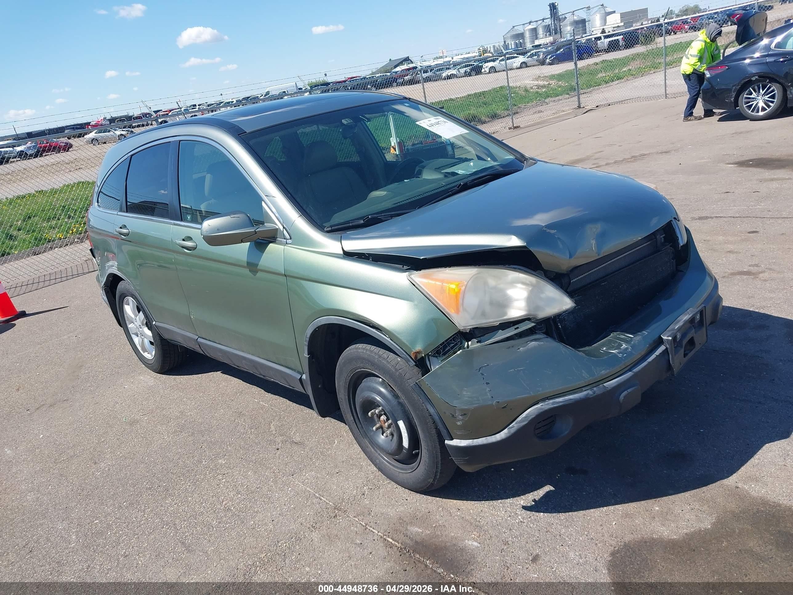2007 Honda Cr-v Ex-l Green vin: JHLRE48787C122828