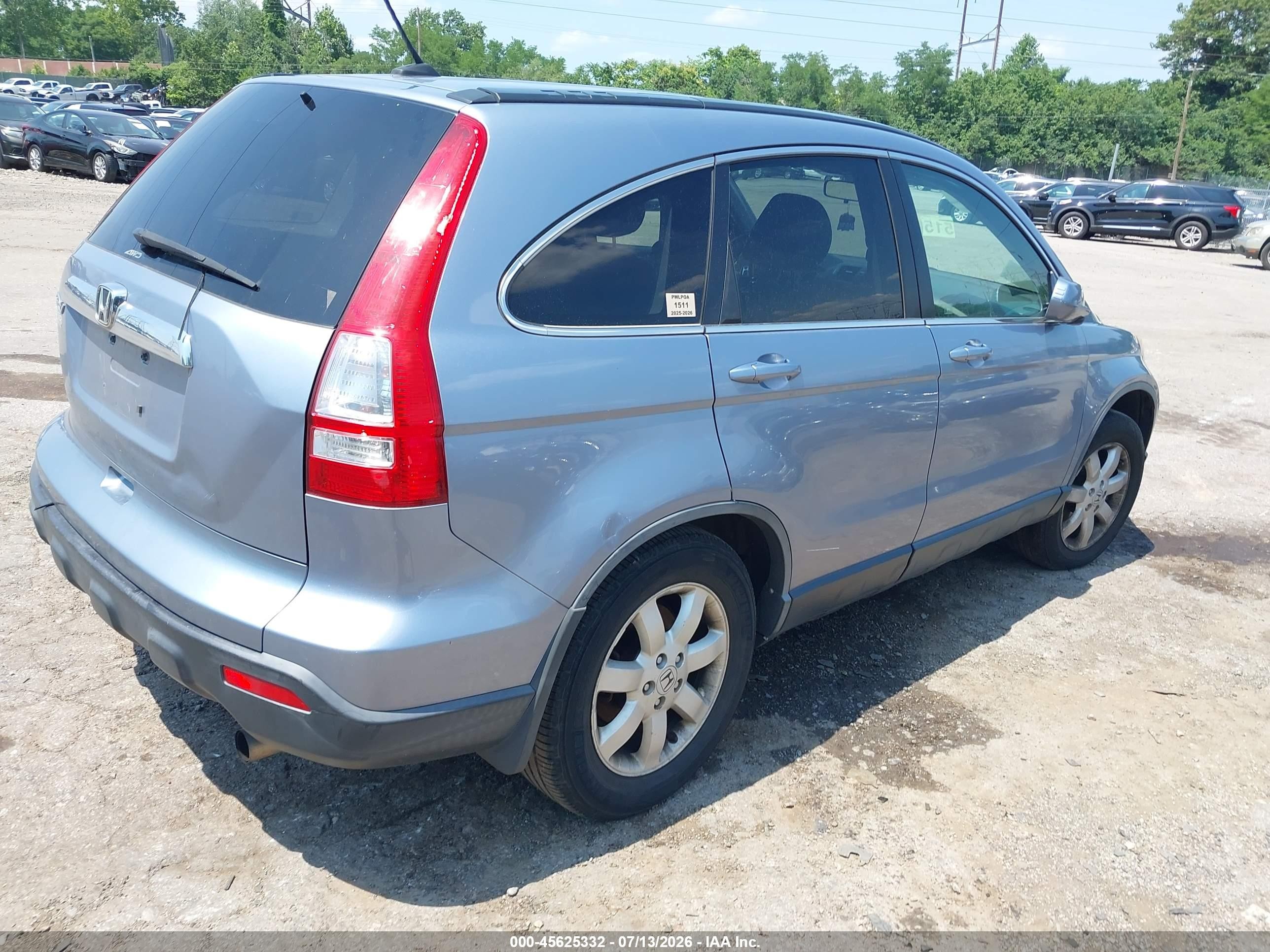 2008 Honda Cr-v Ex-l Blue vin: JHLRE48788C032869