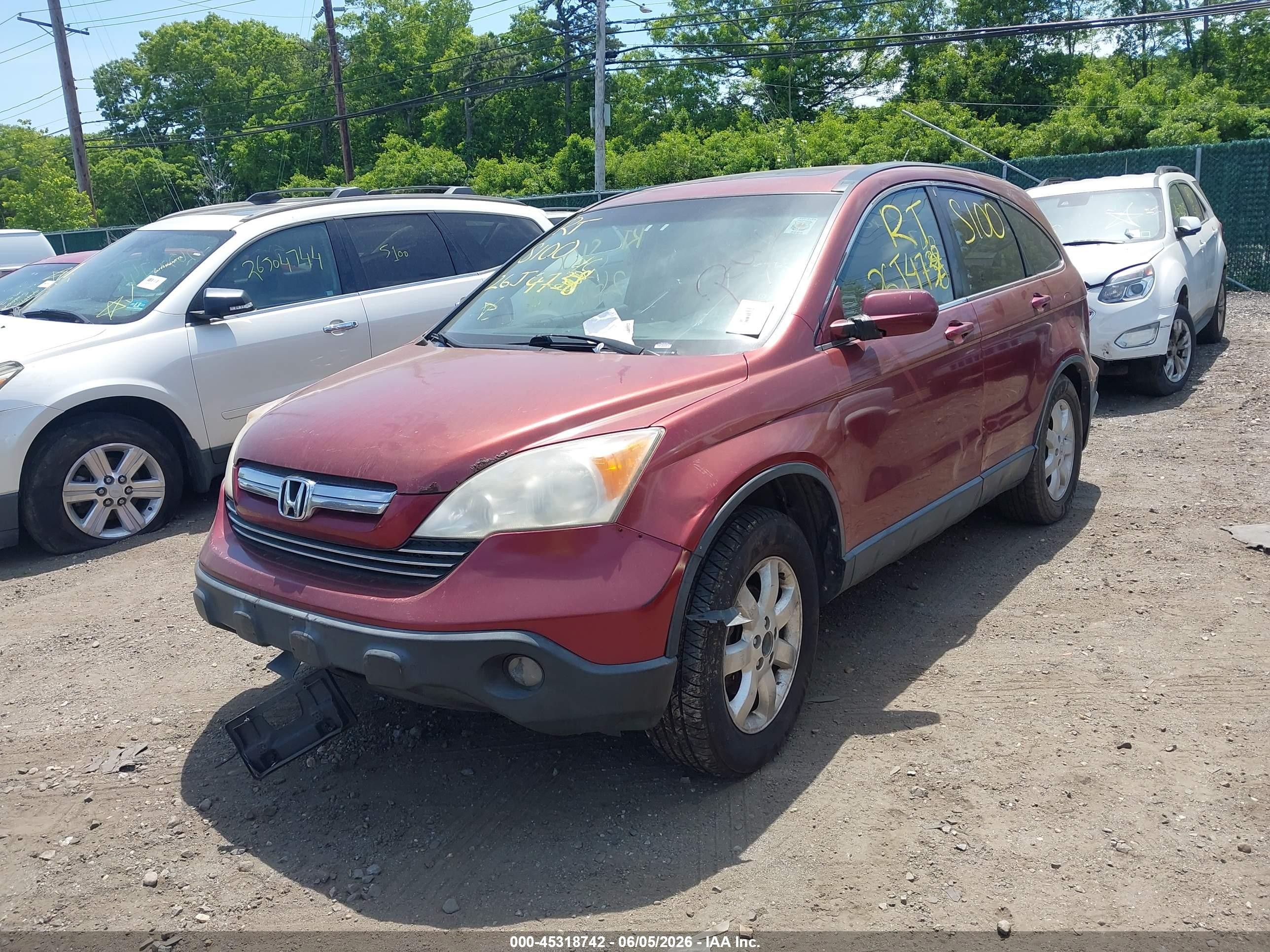 2008 Honda Cr-v Ex-l Red vin: JHLRE48788C059697