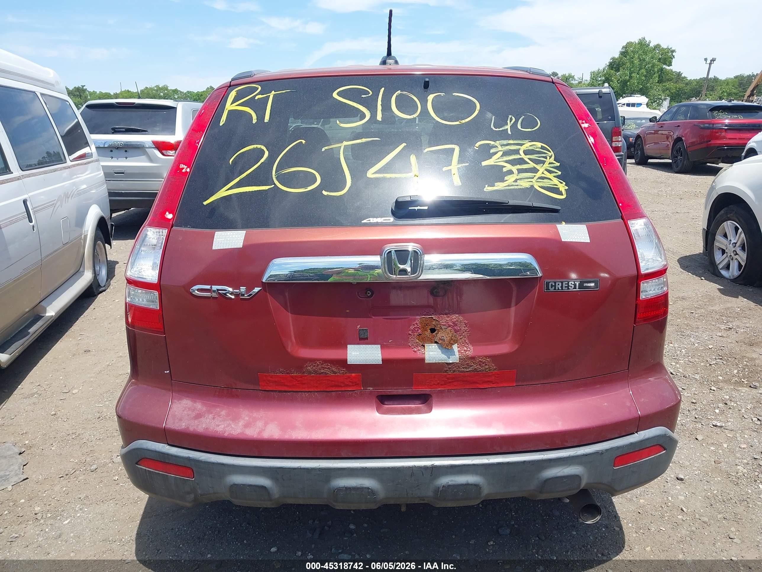 2008 Honda Cr-v Ex-l Red vin: JHLRE48788C059697