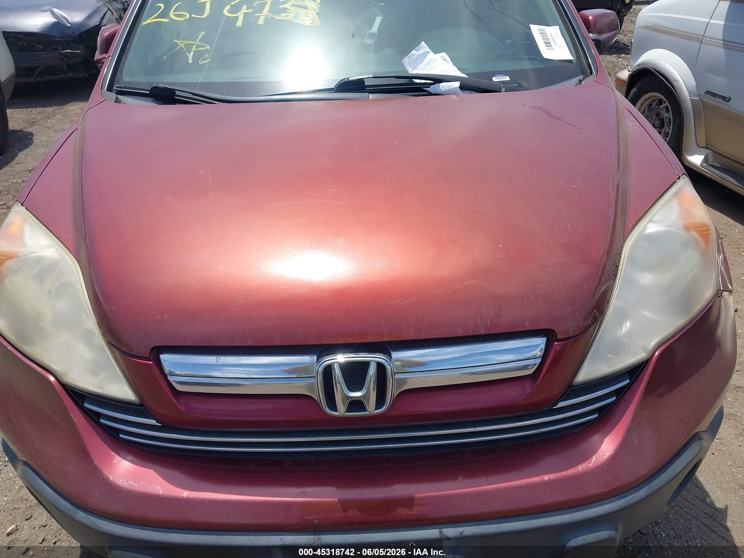 2008 Honda Cr-v Ex-l Red vin: JHLRE48788C059697