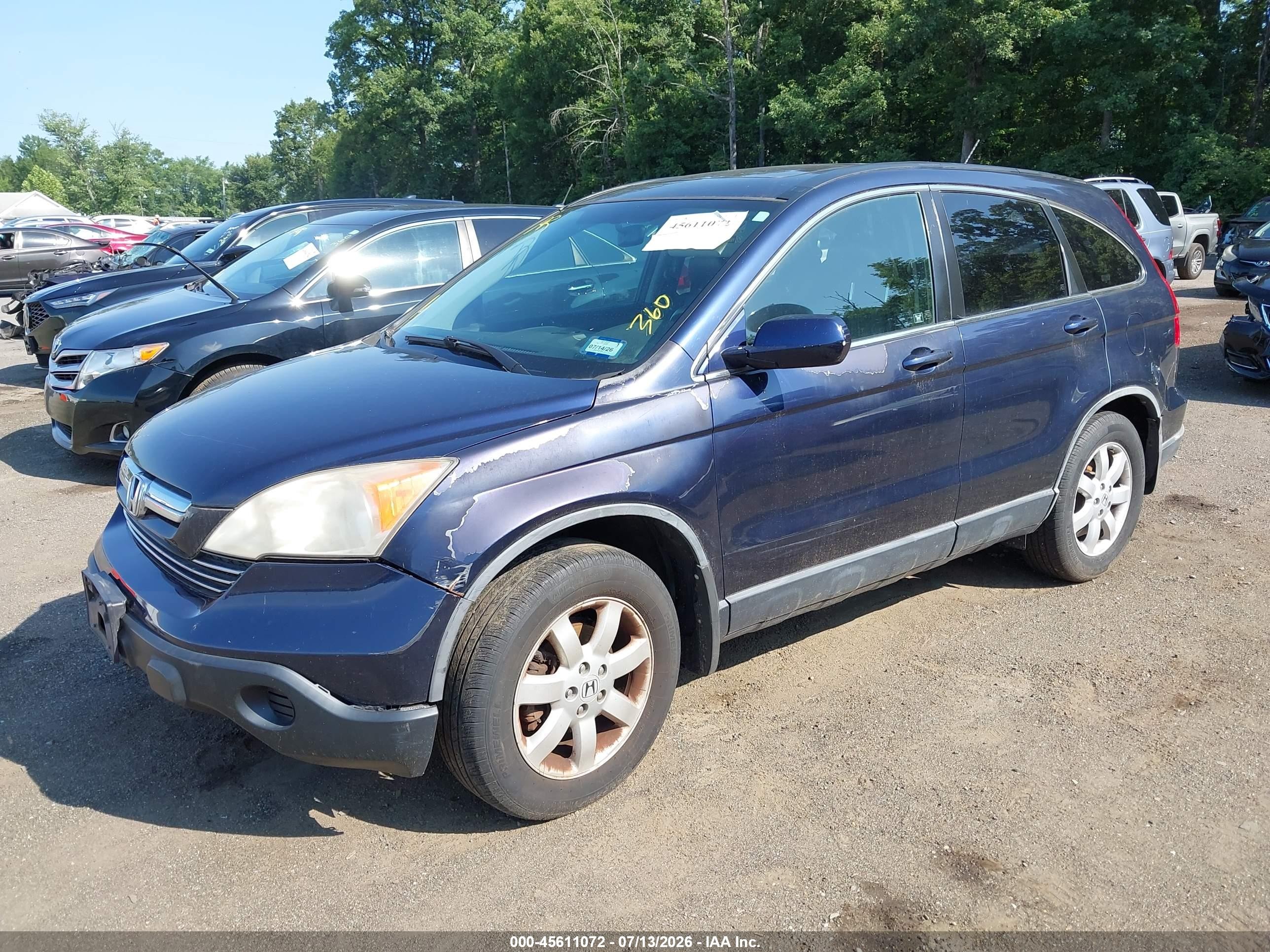 2007 Honda Cr-v Ex-l Blue vin: JHLRE48797C033401