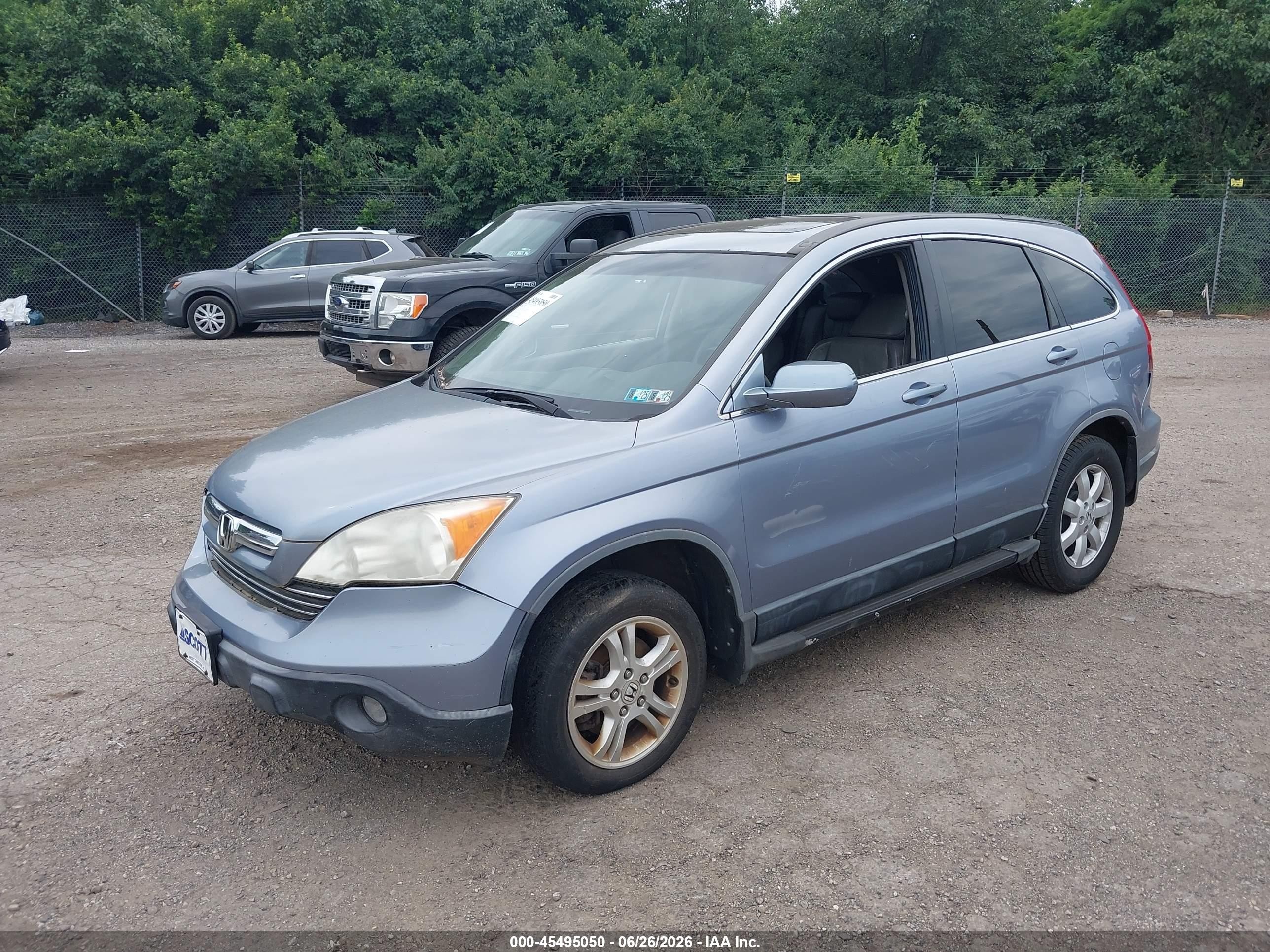 2007 Honda Cr-v Ex-l Light Blue vin: JHLRE48797C057102