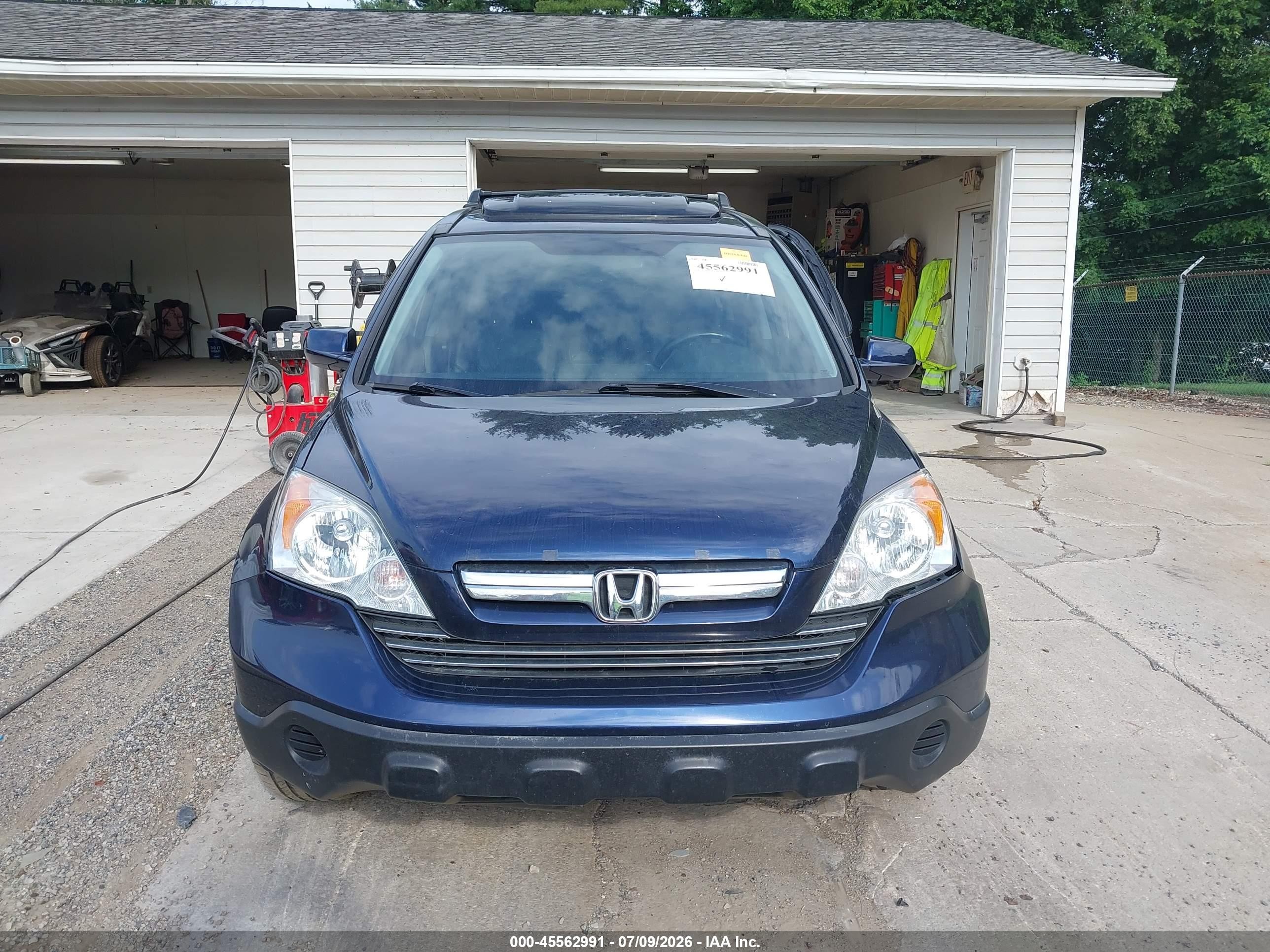 2007 Honda Cr-v Ex-l Blue vin: JHLRE487X7C000780