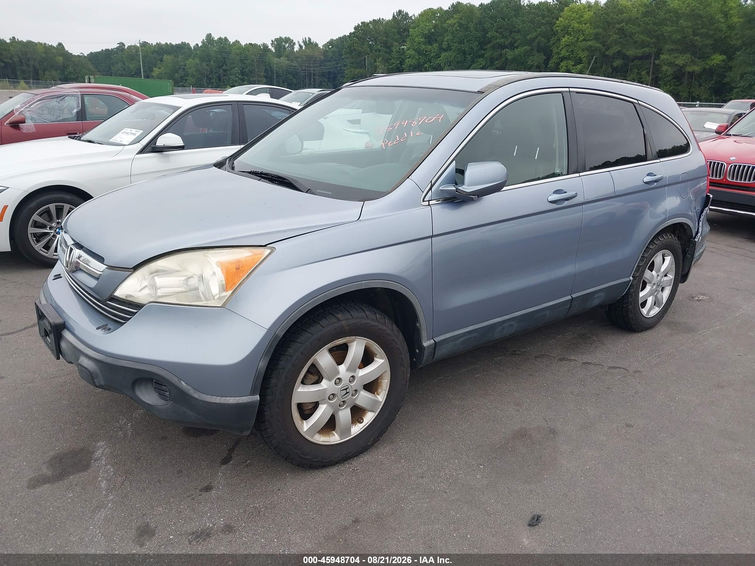 2007 Honda Cr-v Ex-l Blue vin: JHLRE487X7C010127