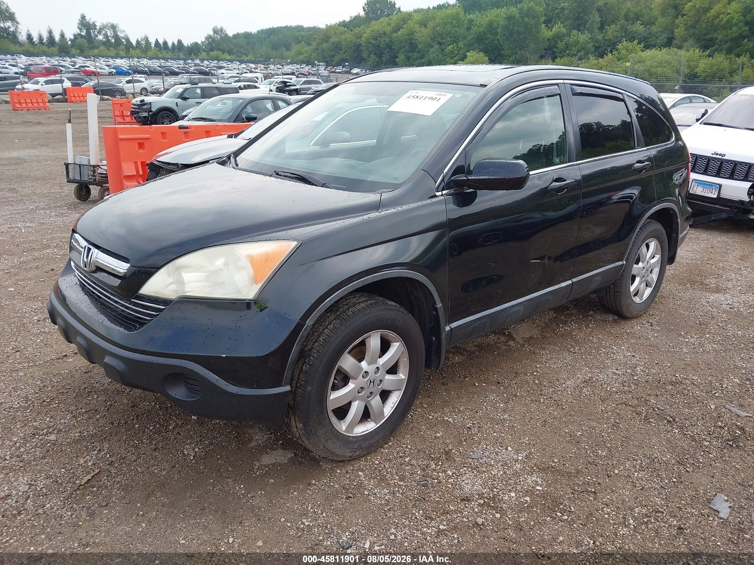 2007 Honda Cr-v Ex-l Black vin: JHLRE487X7C021290