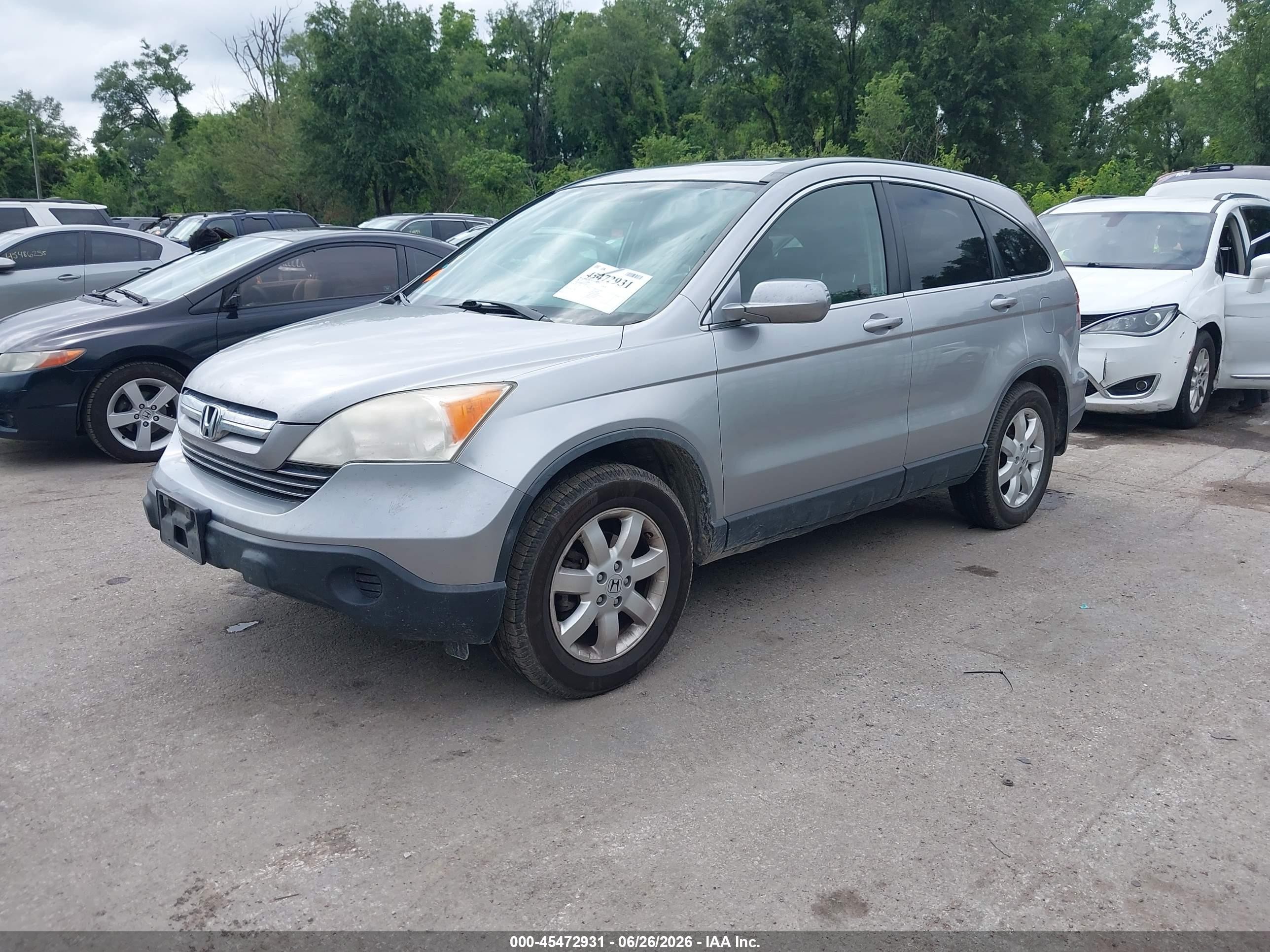 2007 Honda Cr-v Ex-l Silver vin: JHLRE487X7C092215