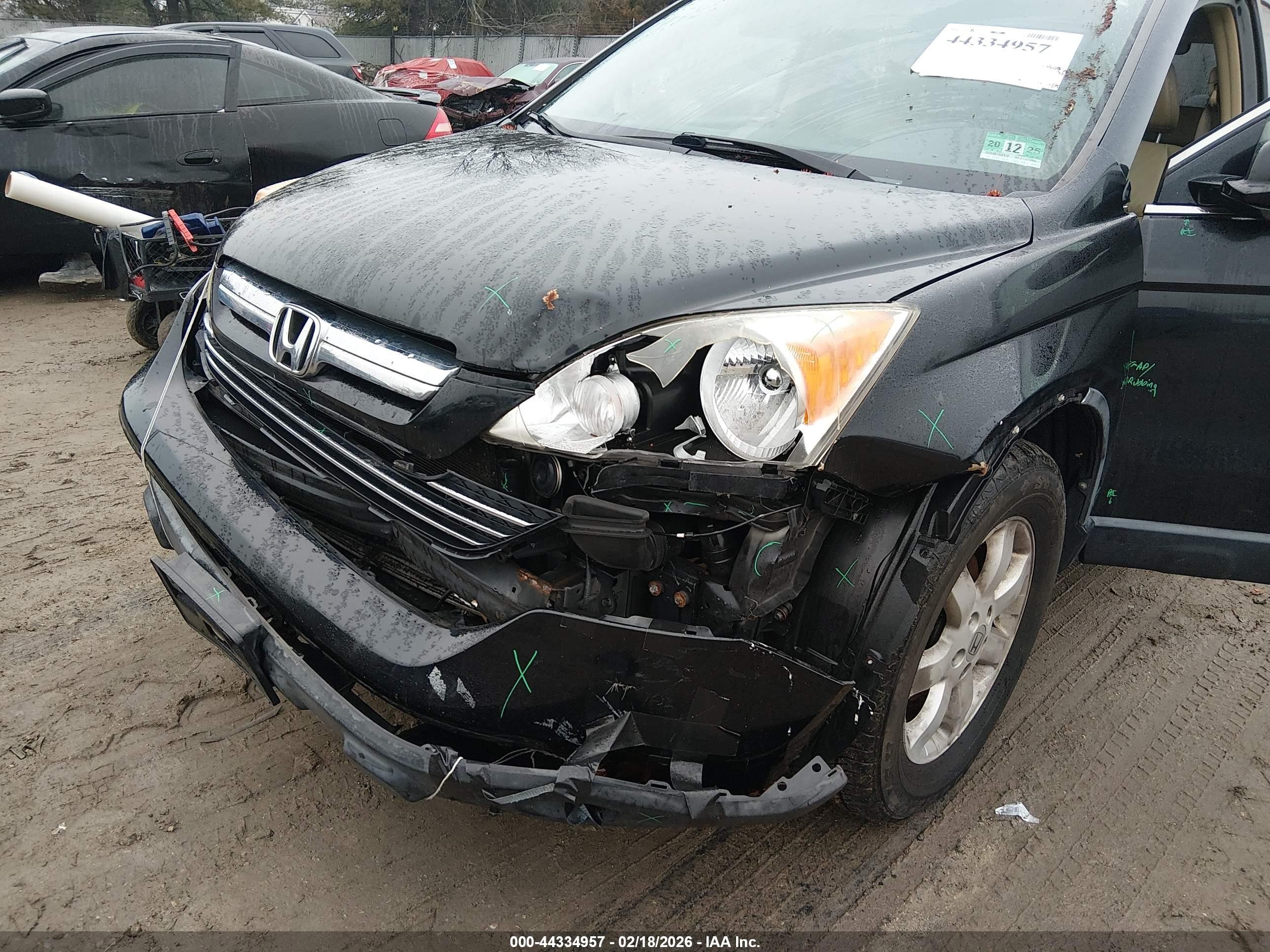 2008 Honda Cr-v Ex-l Black vin: JHLRE487X8C020352