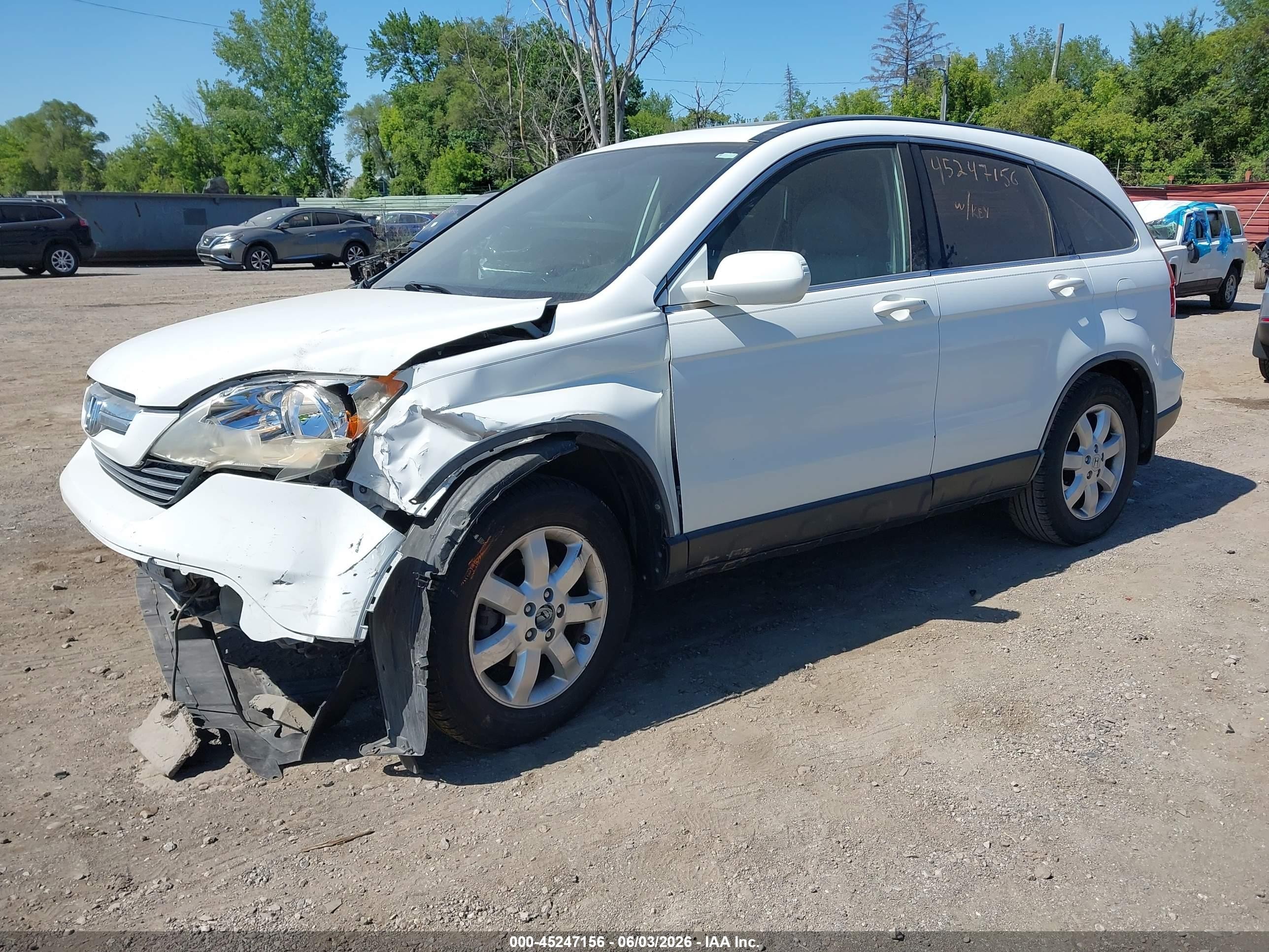 2008 Honda Cr-v Ex-l Белый vin: JHLRE487X8C037622