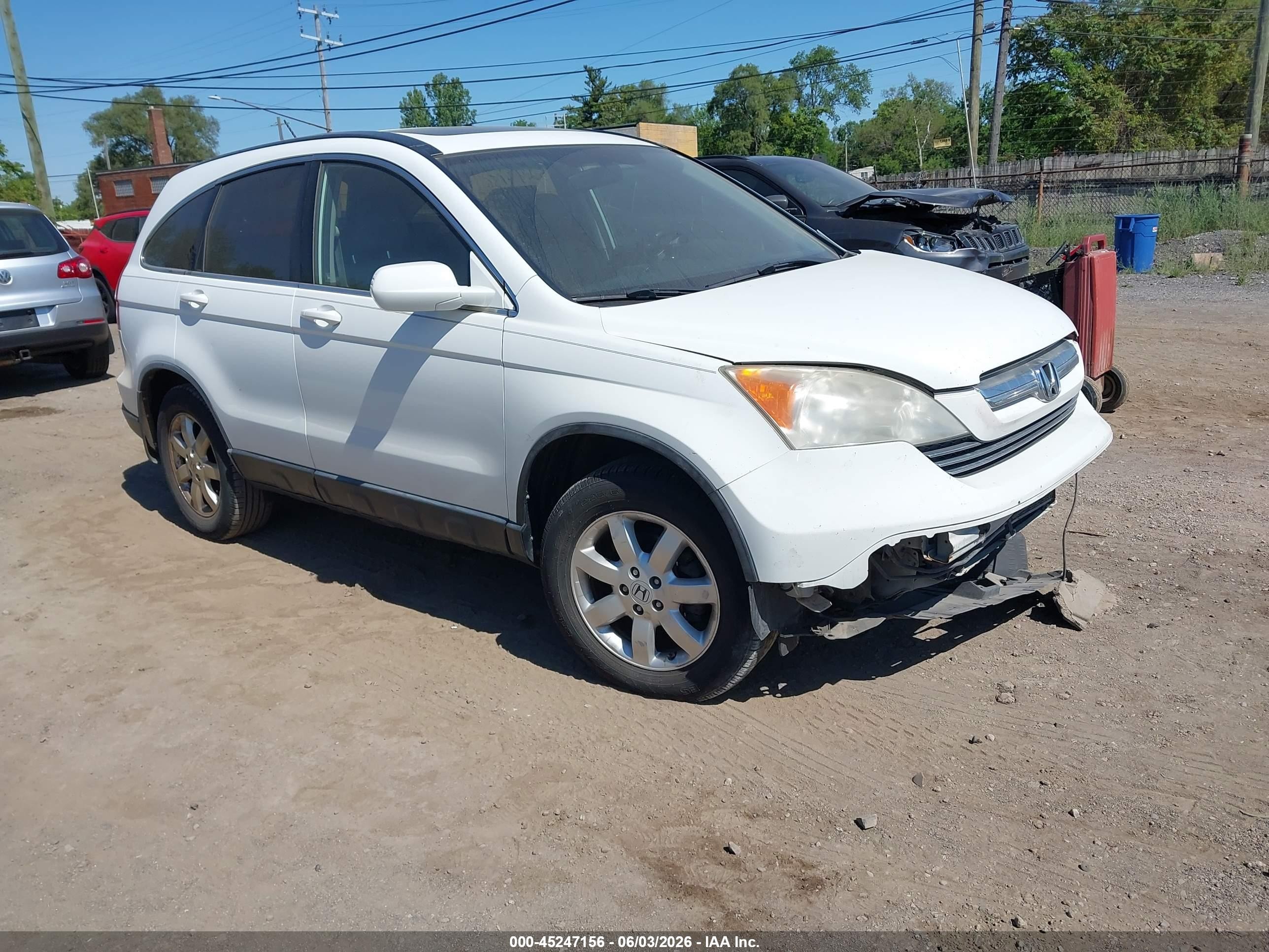 2008 Honda Cr-v Ex-l White vin: JHLRE487X8C037622