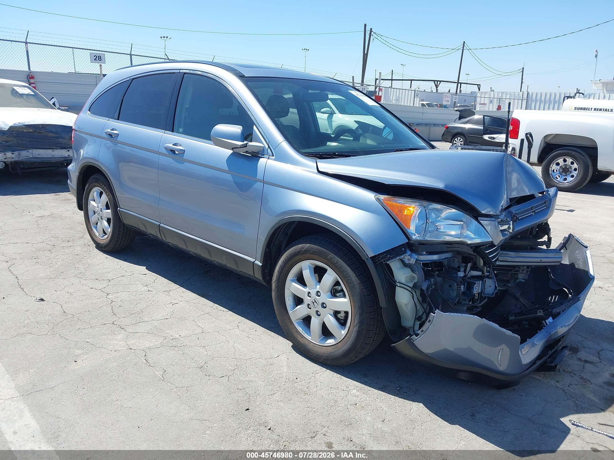 2008 Honda Cr-v Ex-l Light Blue vin: JHLRE487X8C062780