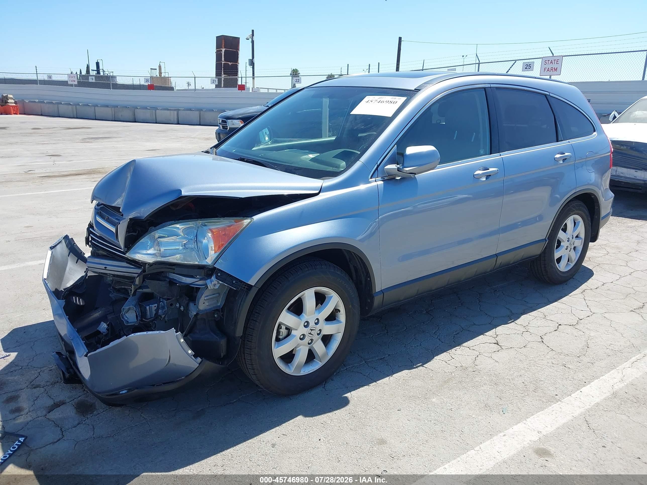 2008 Honda Cr-v Ex-l Light Blue vin: JHLRE487X8C062780