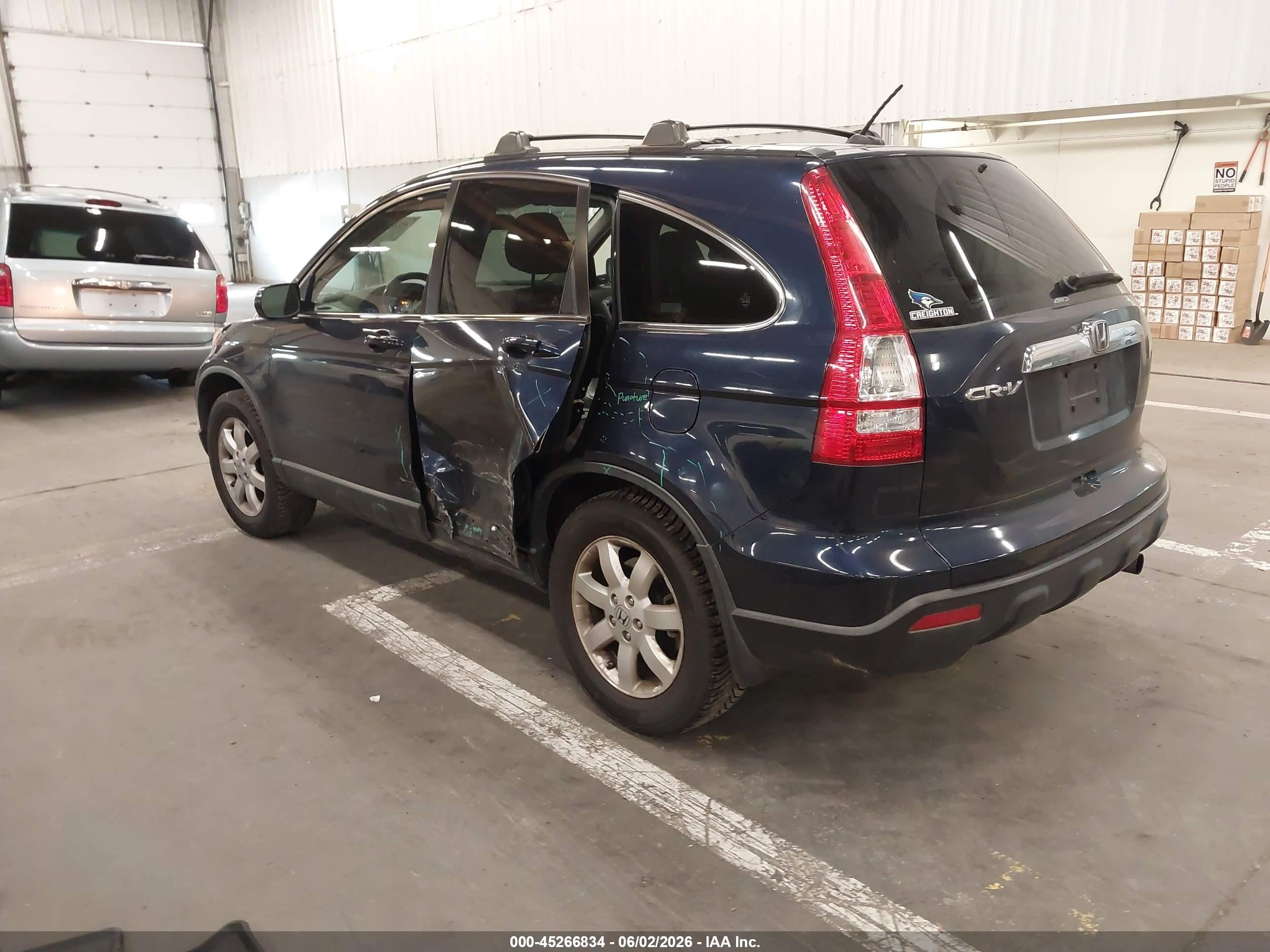 2008 Honda Cr-v Ex-l Blue vin: JHLRE487X8C074668