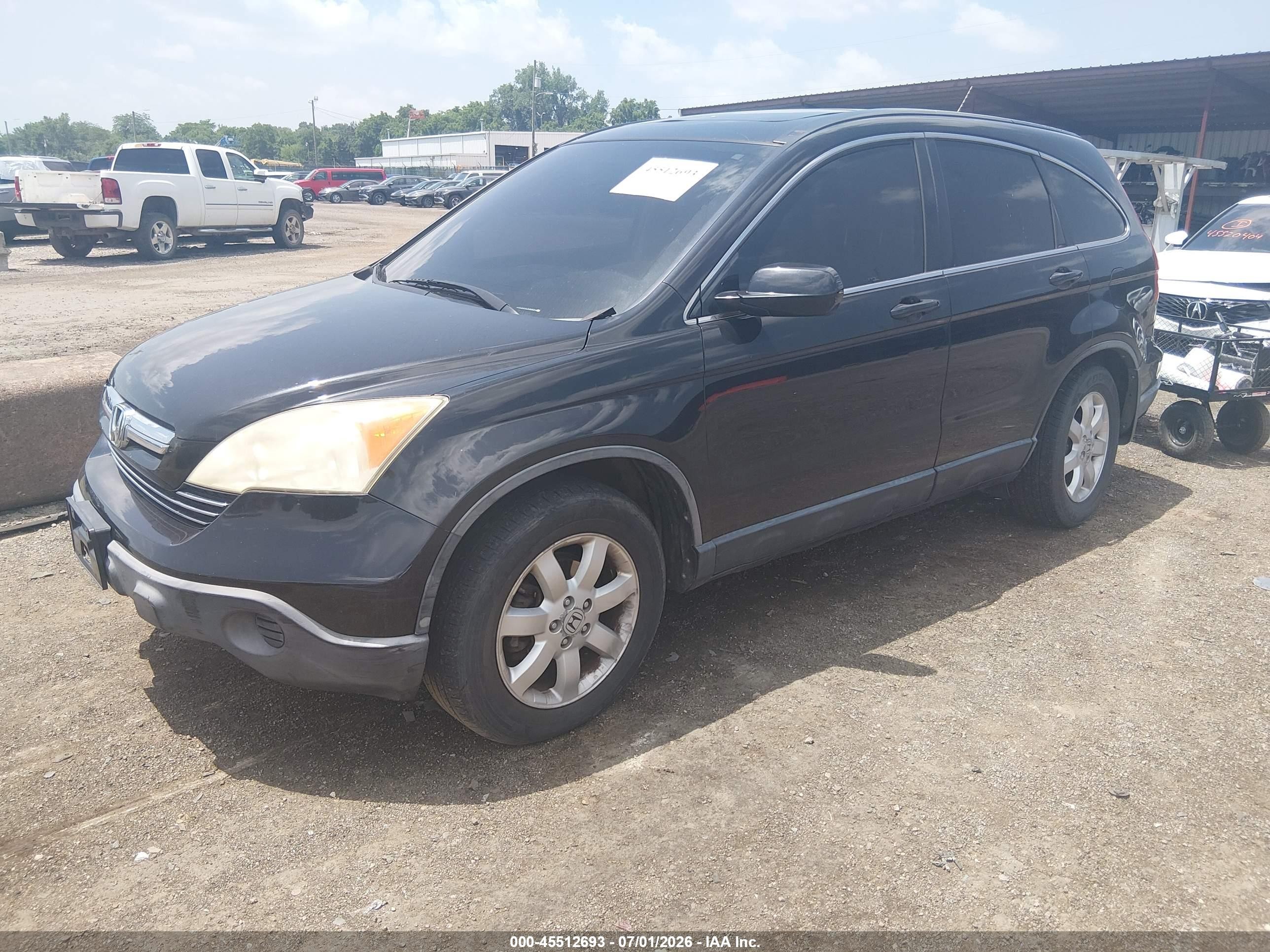 2008 Honda Cr-v Ex-l Black vin: JHLRE487X8C082494