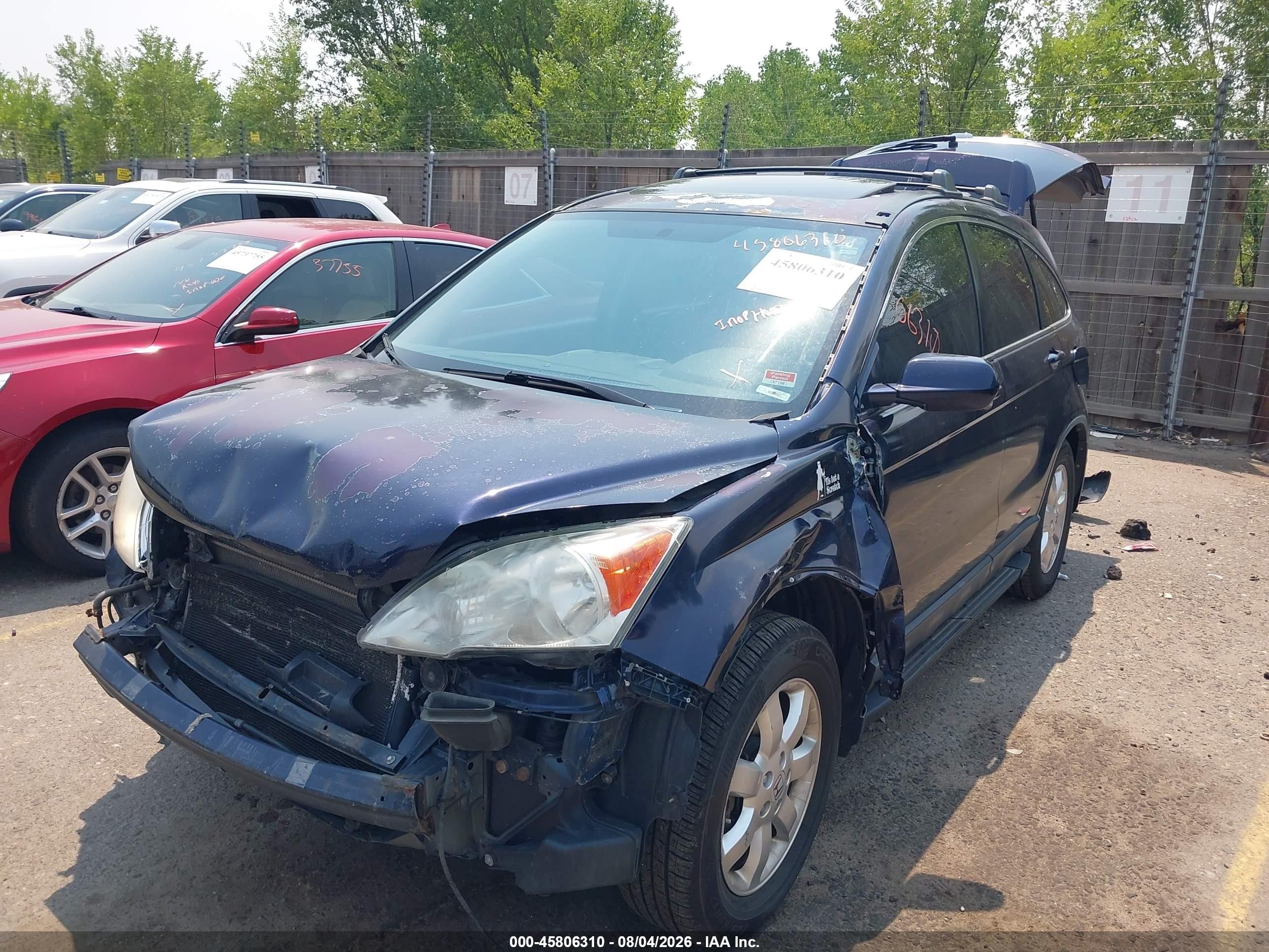 2009 Honda Cr-v Ex-l Blue vin: JHLRE487X9C012866