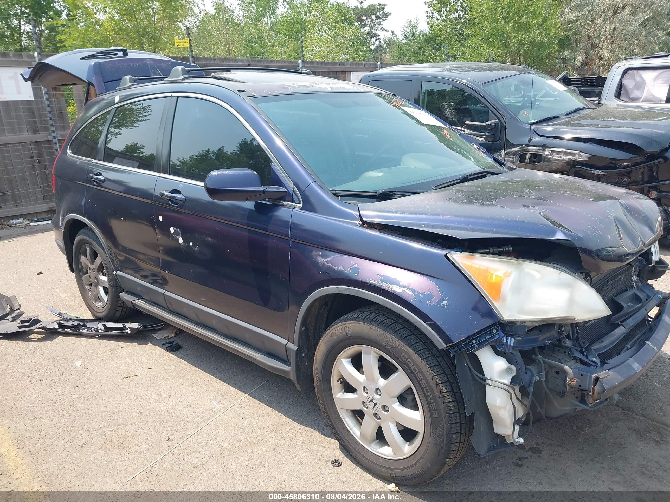 2009 Honda Cr-v Ex-l Blue vin: JHLRE487X9C012866