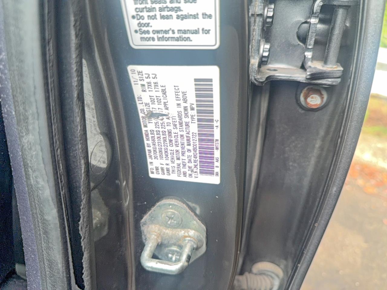 2011 Honda Cr-v Lx Gray vin: JHLRE4H34BC012722
