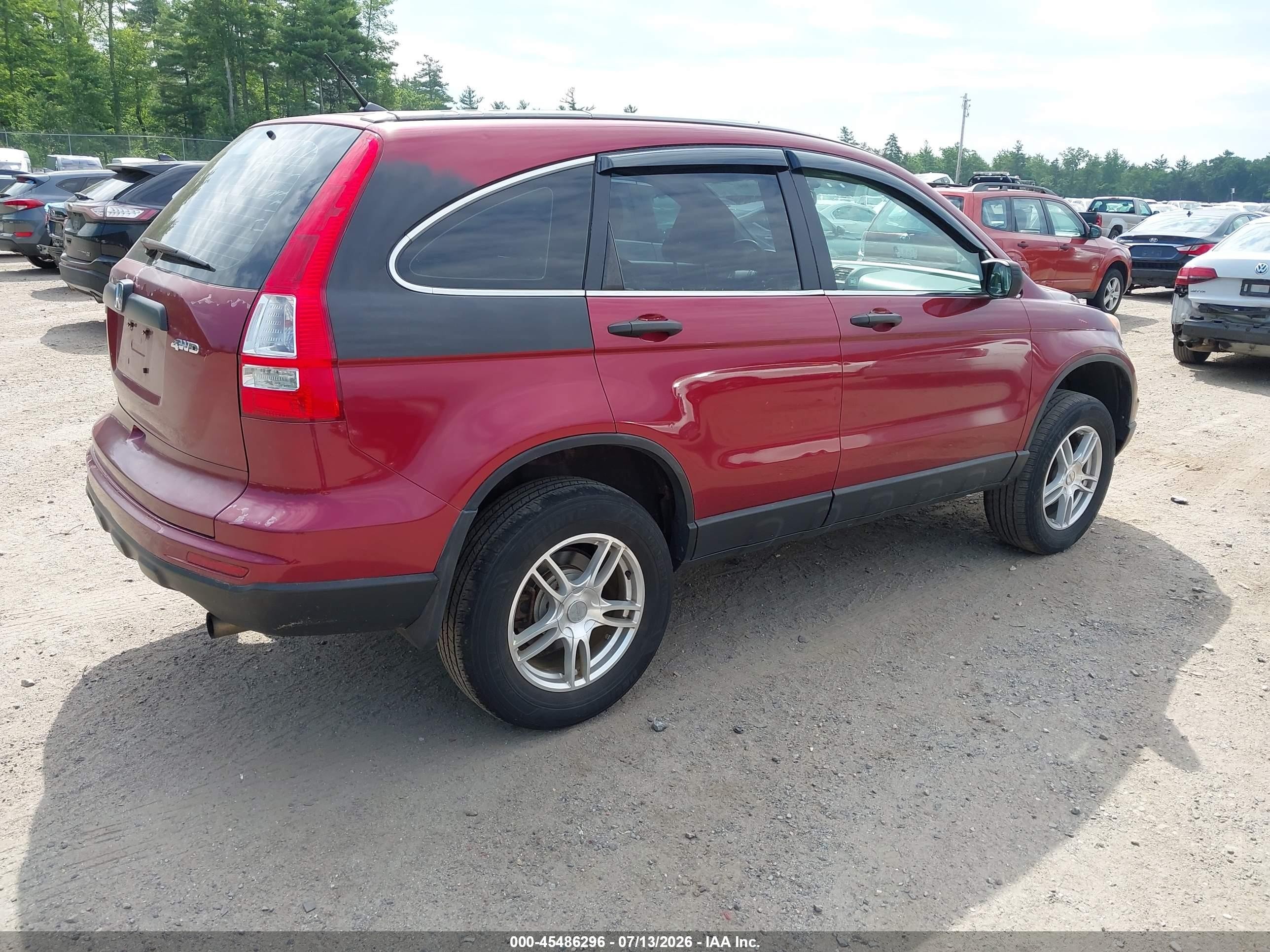 2010 Honda Cr-v Lx Maroon vin: JHLRE4H39AC003402