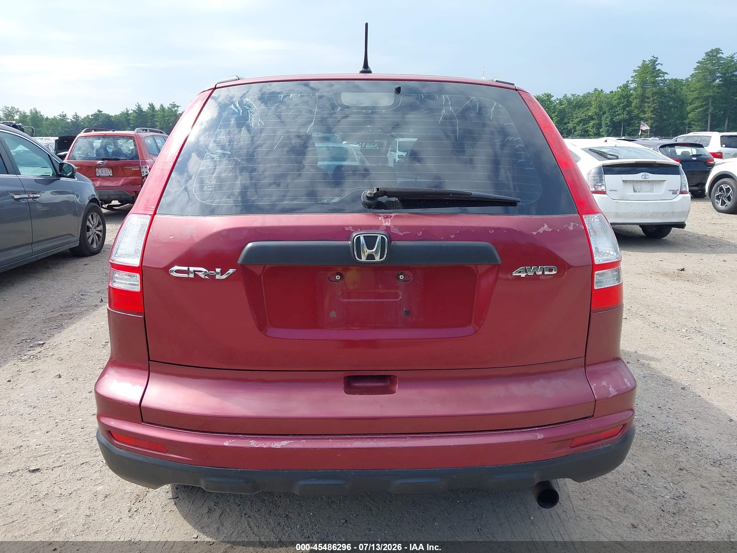 2010 Honda Cr-v Lx Maroon vin: JHLRE4H39AC003402