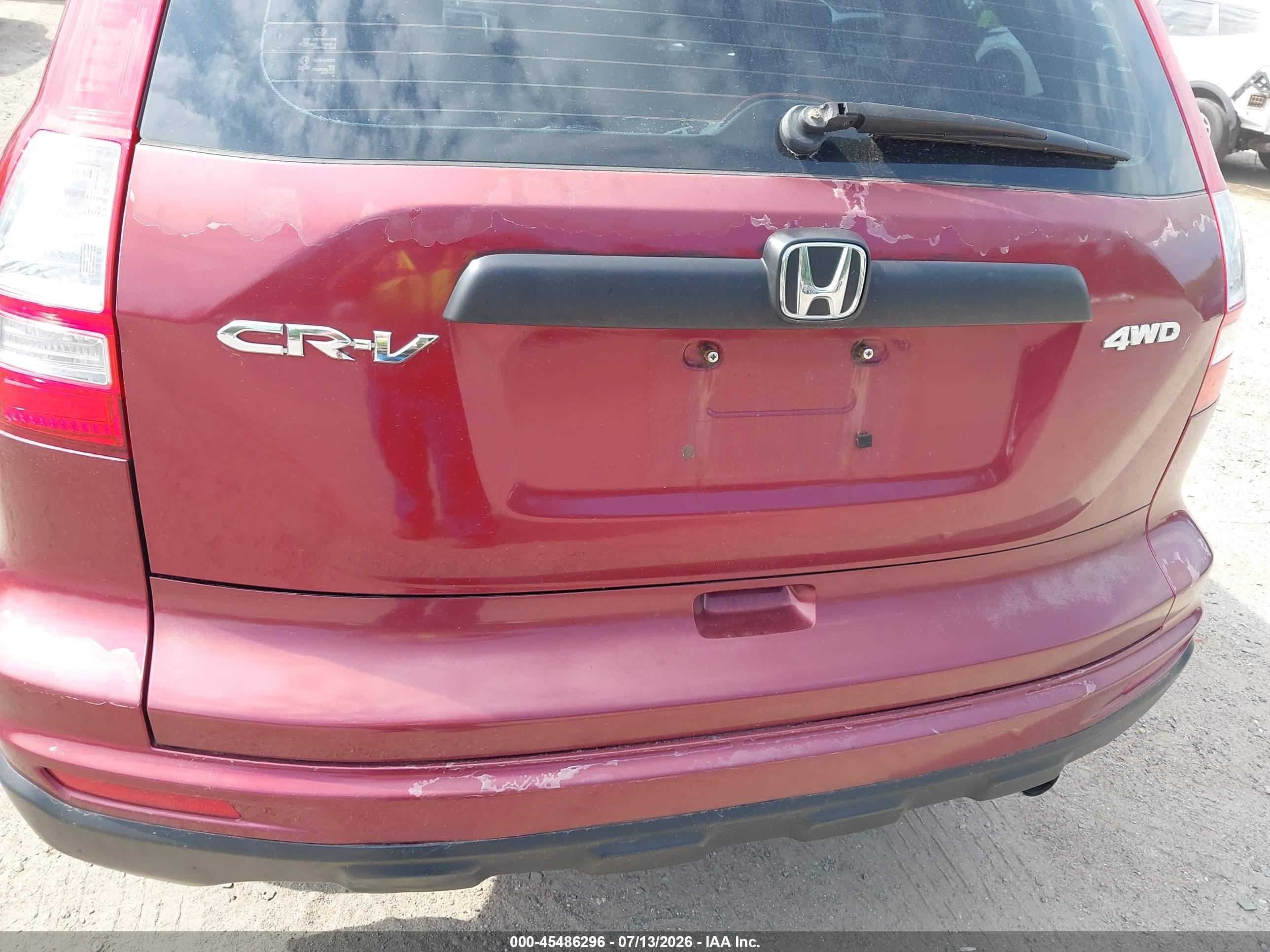 2010 Honda Cr-v Lx Maroon vin: JHLRE4H39AC003402