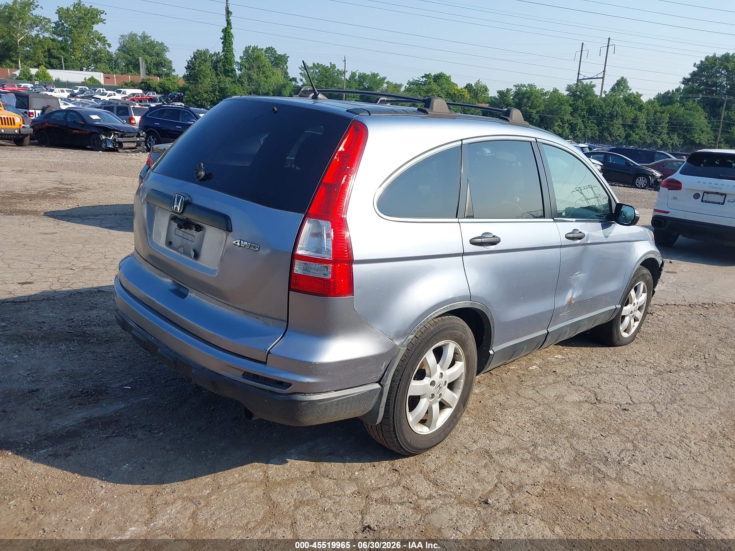 2011 Honda Cr-v Se Light Blue vin: JHLRE4H4XBC004407