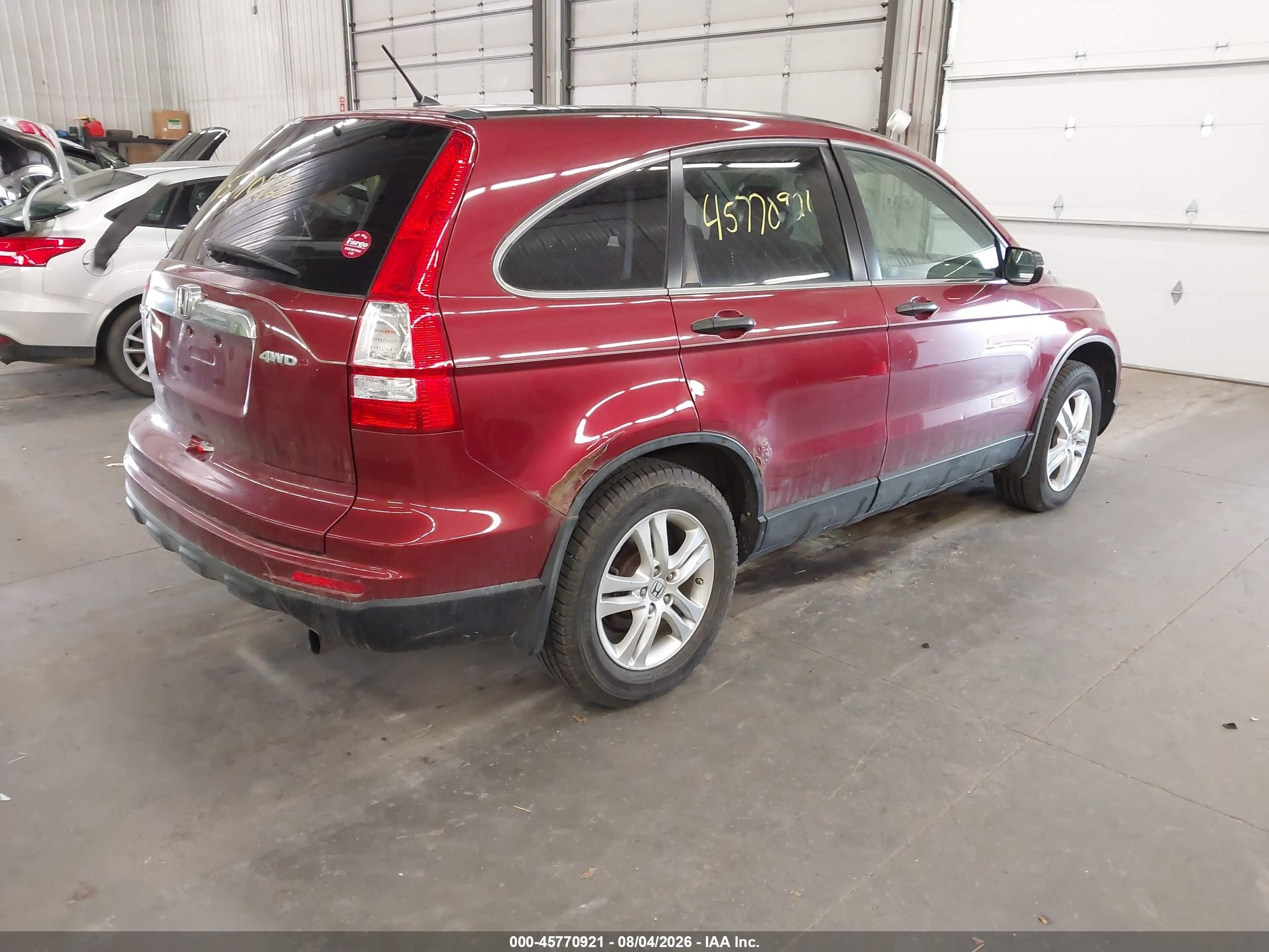 2010 Honda Cr-v Ex Red vin: JHLRE4H50AC003029