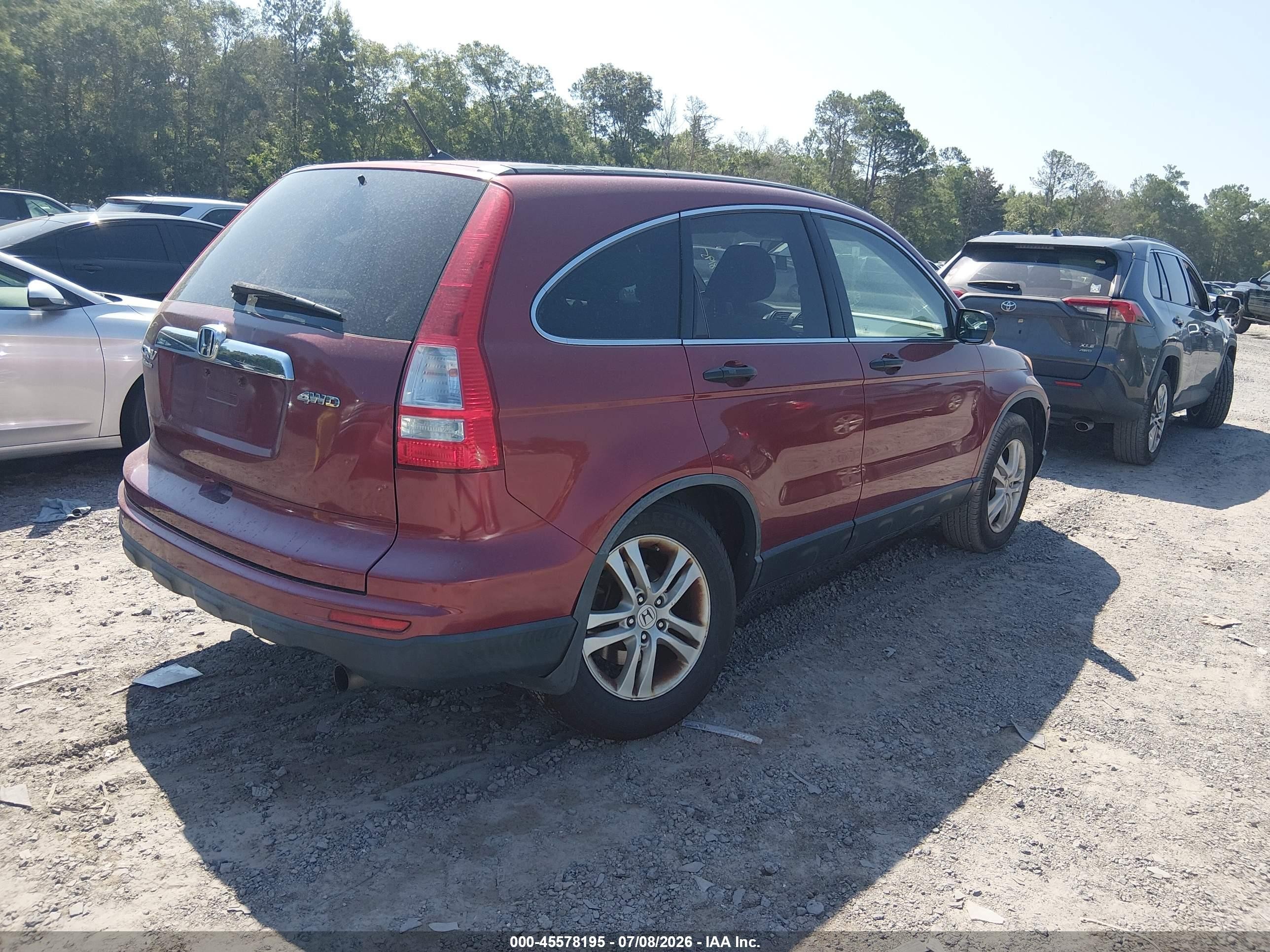 2010 Honda Cr-v Ex Red vin: JHLRE4H50AC011793