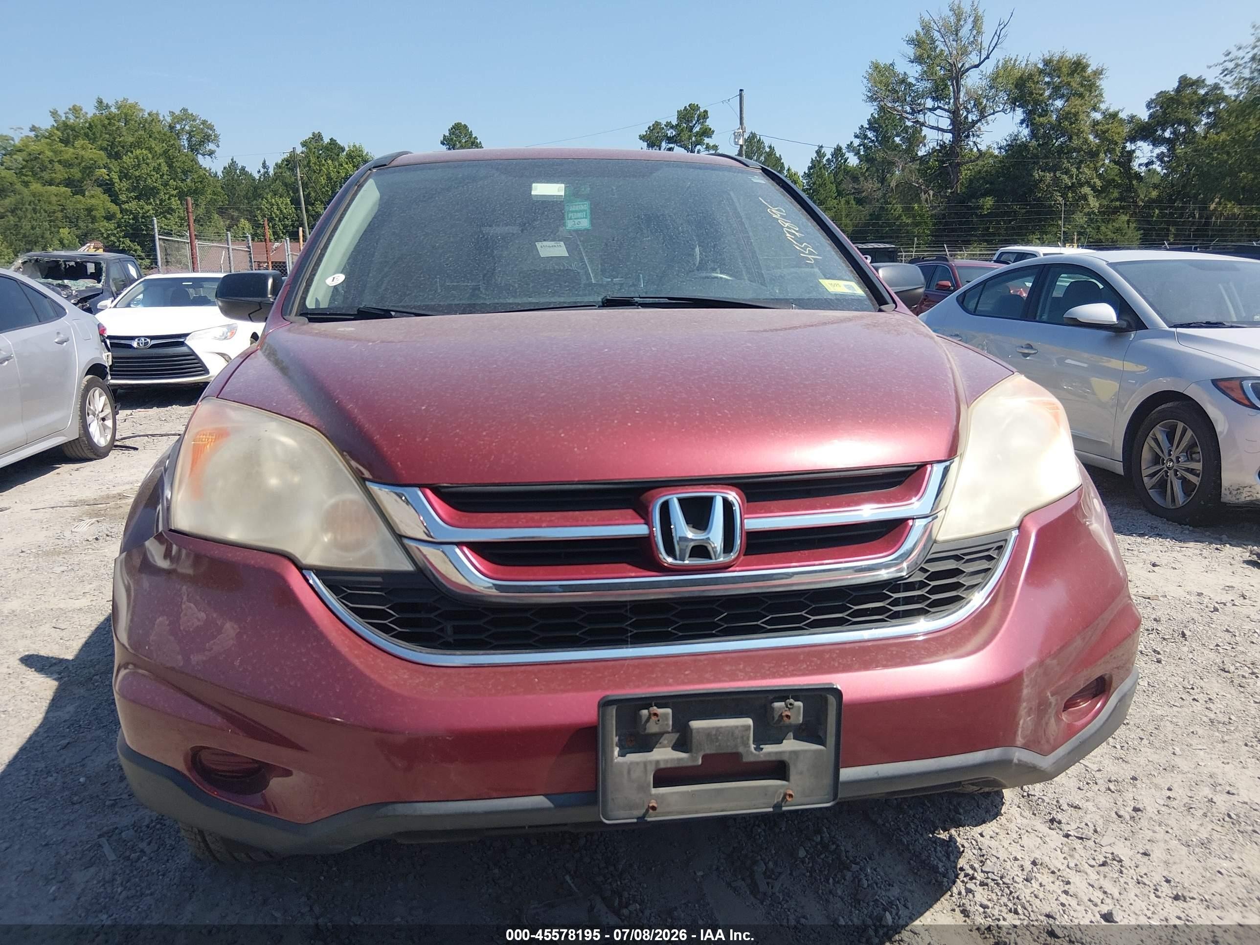 2010 Honda Cr-v Ex Red vin: JHLRE4H50AC011793