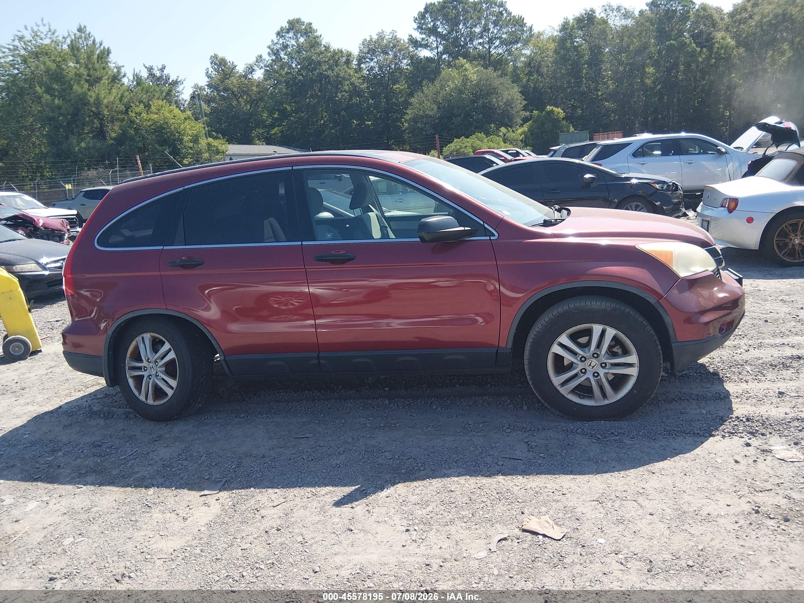 2010 Honda Cr-v Ex Red vin: JHLRE4H50AC011793