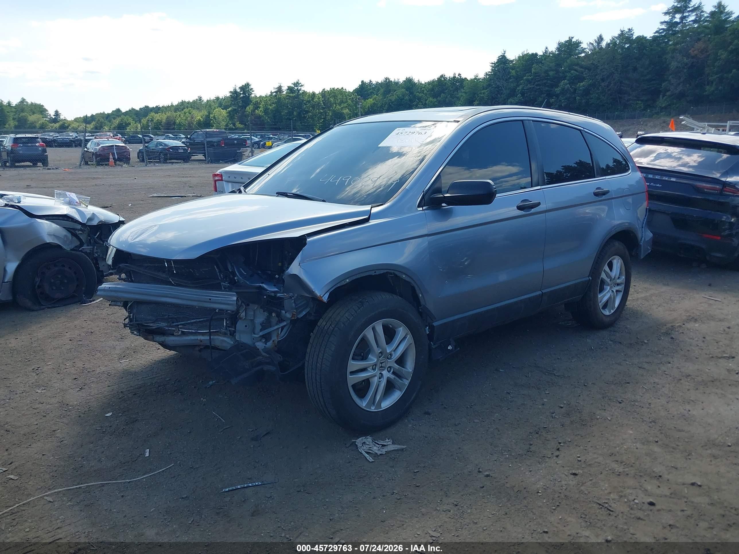 2010 Honda Cr-v Ex Light Blue vin: JHLRE4H52AC001900