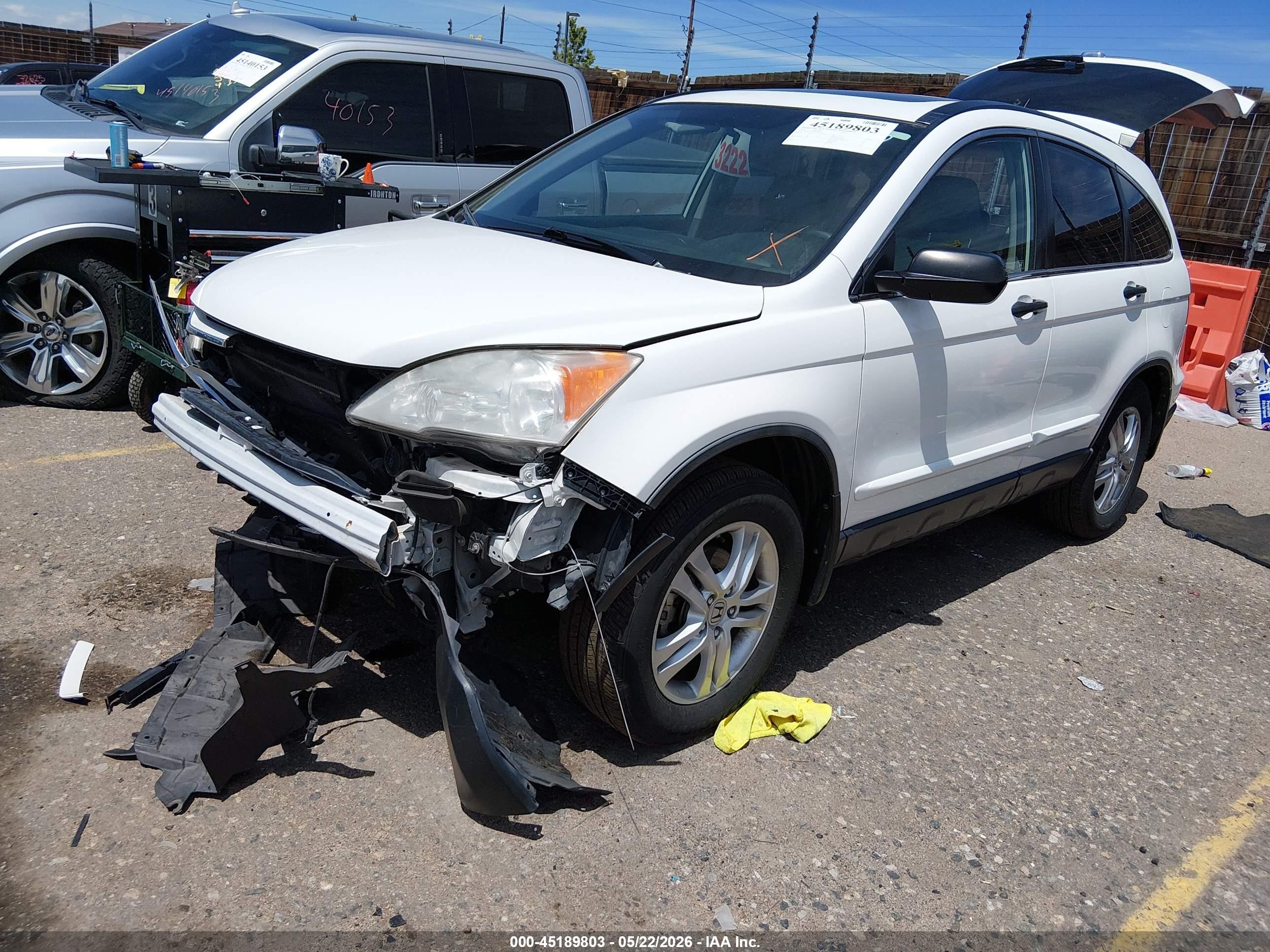2010 Honda Cr-v Ex White vin: JHLRE4H53AC009567