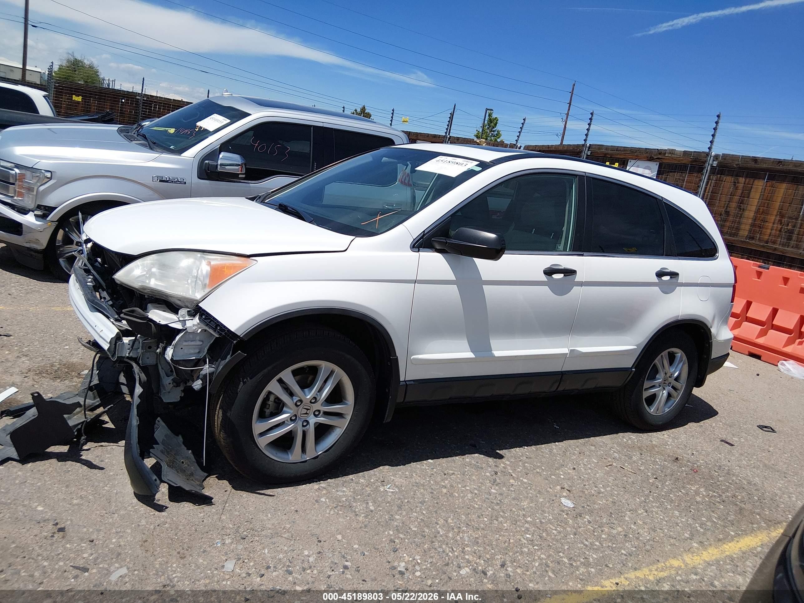 2010 Honda Cr-v Ex White vin: JHLRE4H53AC009567
