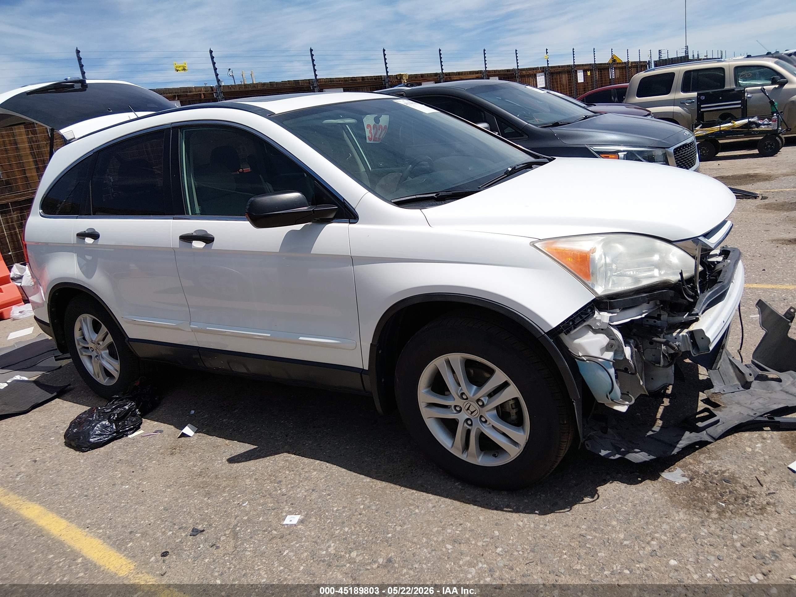 2010 Honda Cr-v Ex White vin: JHLRE4H53AC009567