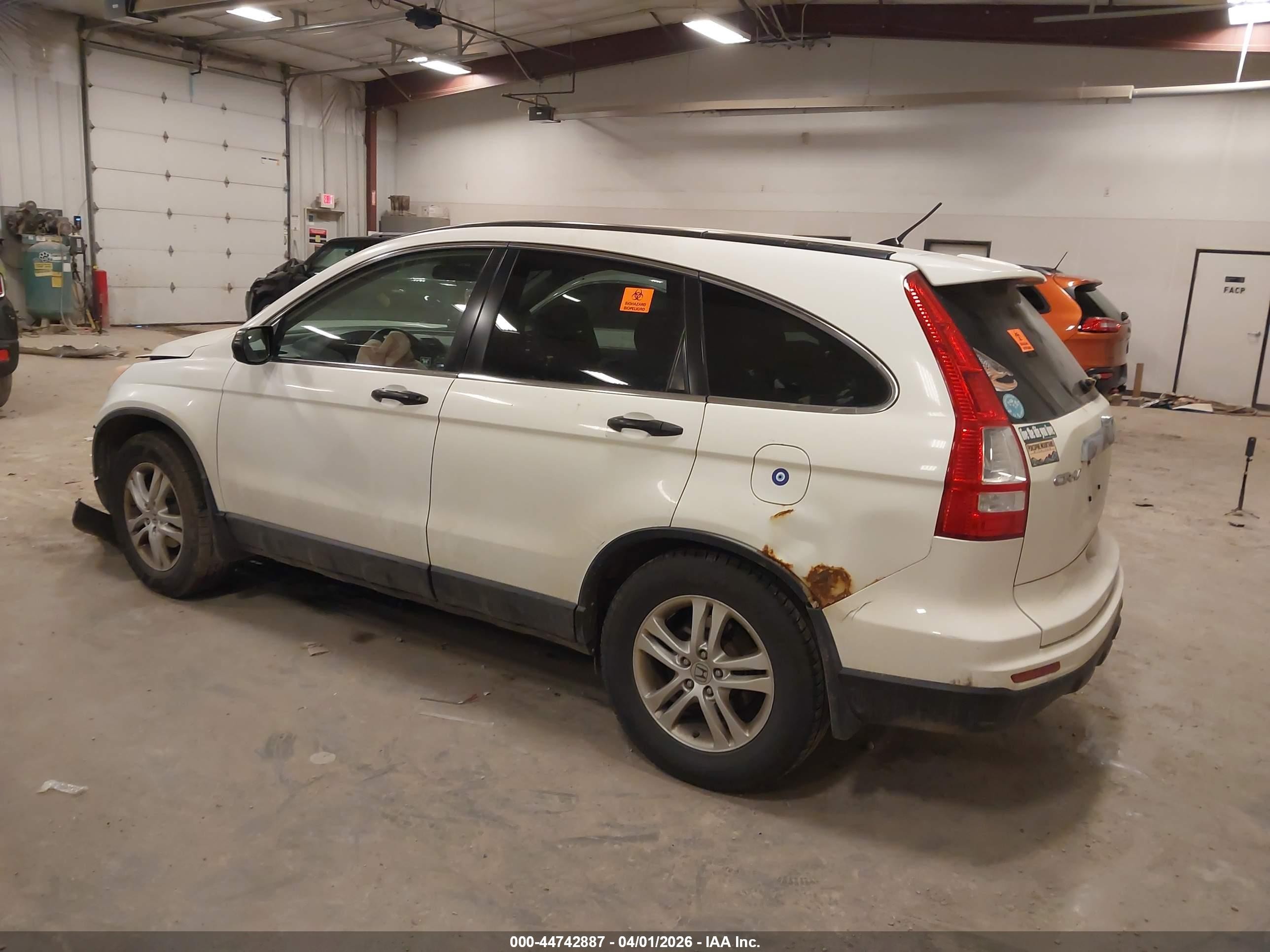 2010 Honda Cr-v Ex White vin: JHLRE4H56AC012155