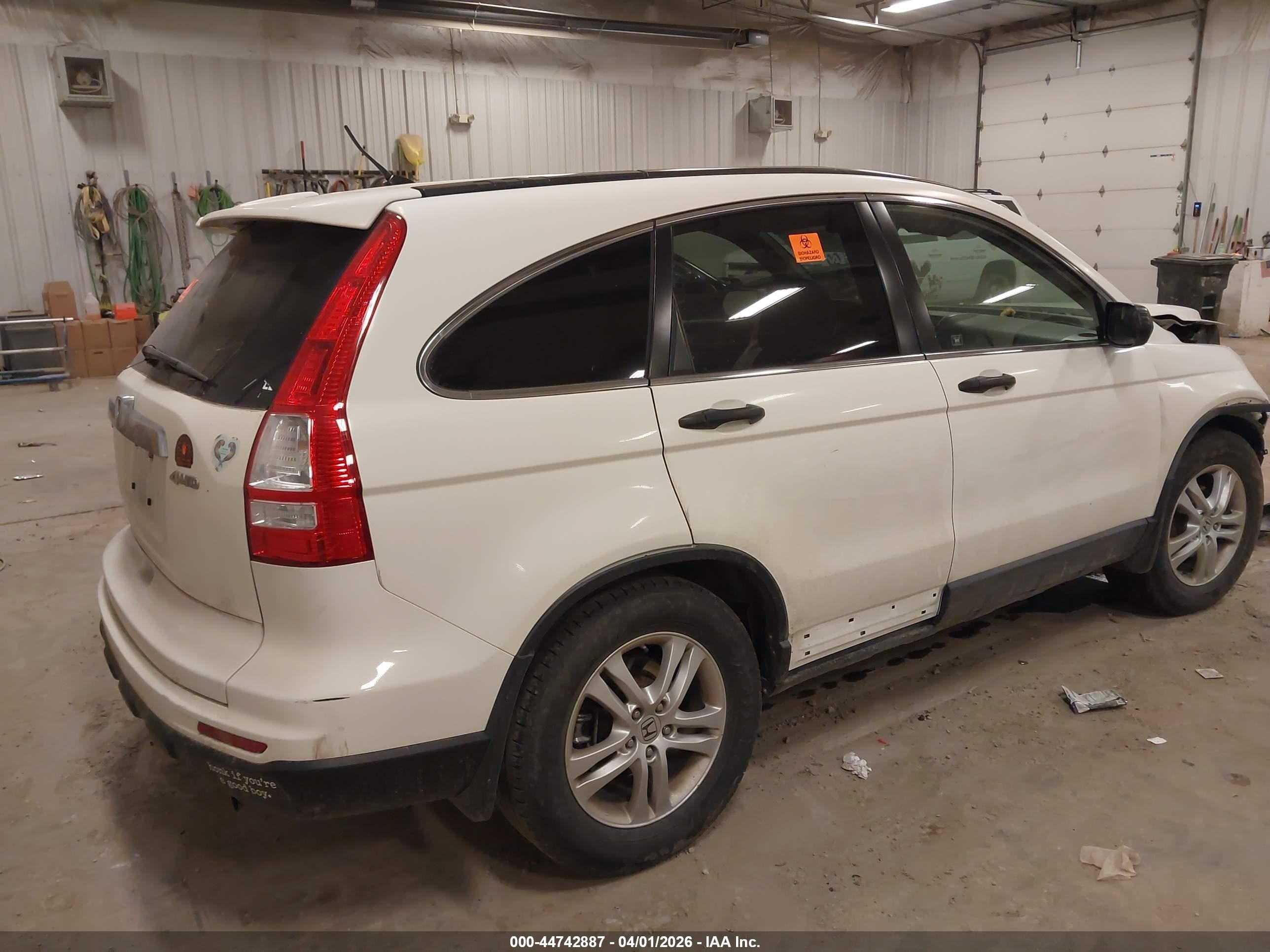 2010 Honda Cr-v Ex White vin: JHLRE4H56AC012155