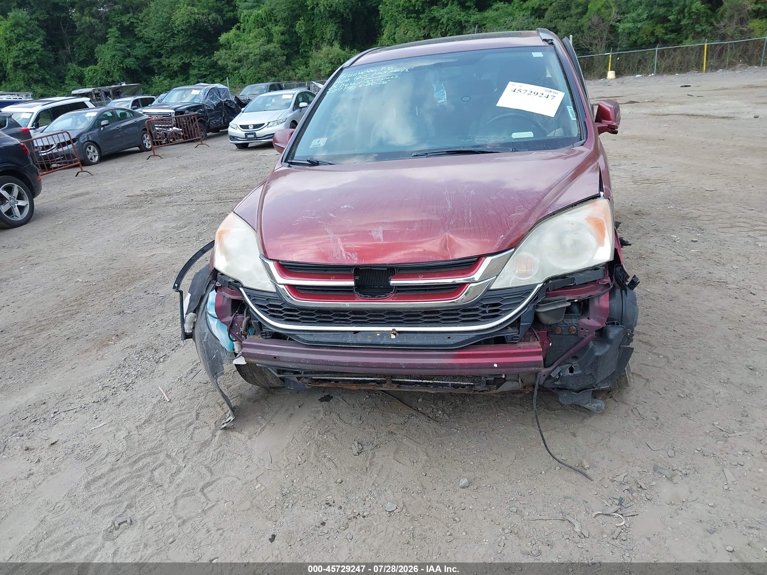 2010 Honda Cr-v Ex-l Burgundy vin: JHLRE4H71AC013490