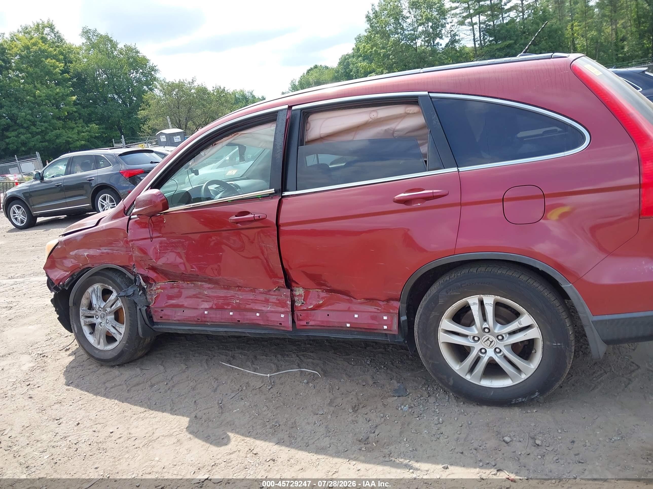 2010 Honda Cr-v Ex-l Burgundy vin: JHLRE4H71AC013490