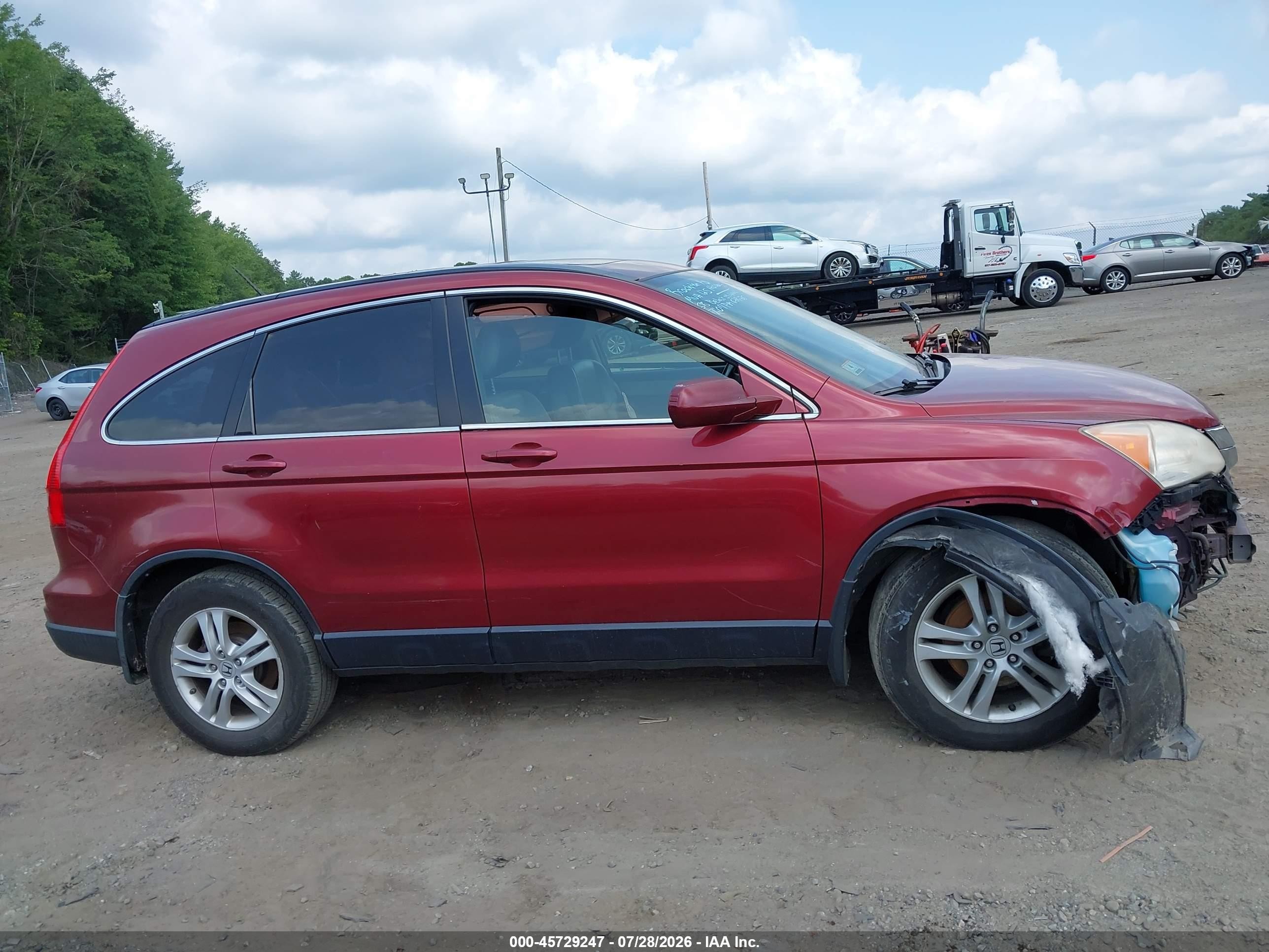 2010 Honda Cr-v Ex-l Burgundy vin: JHLRE4H71AC013490